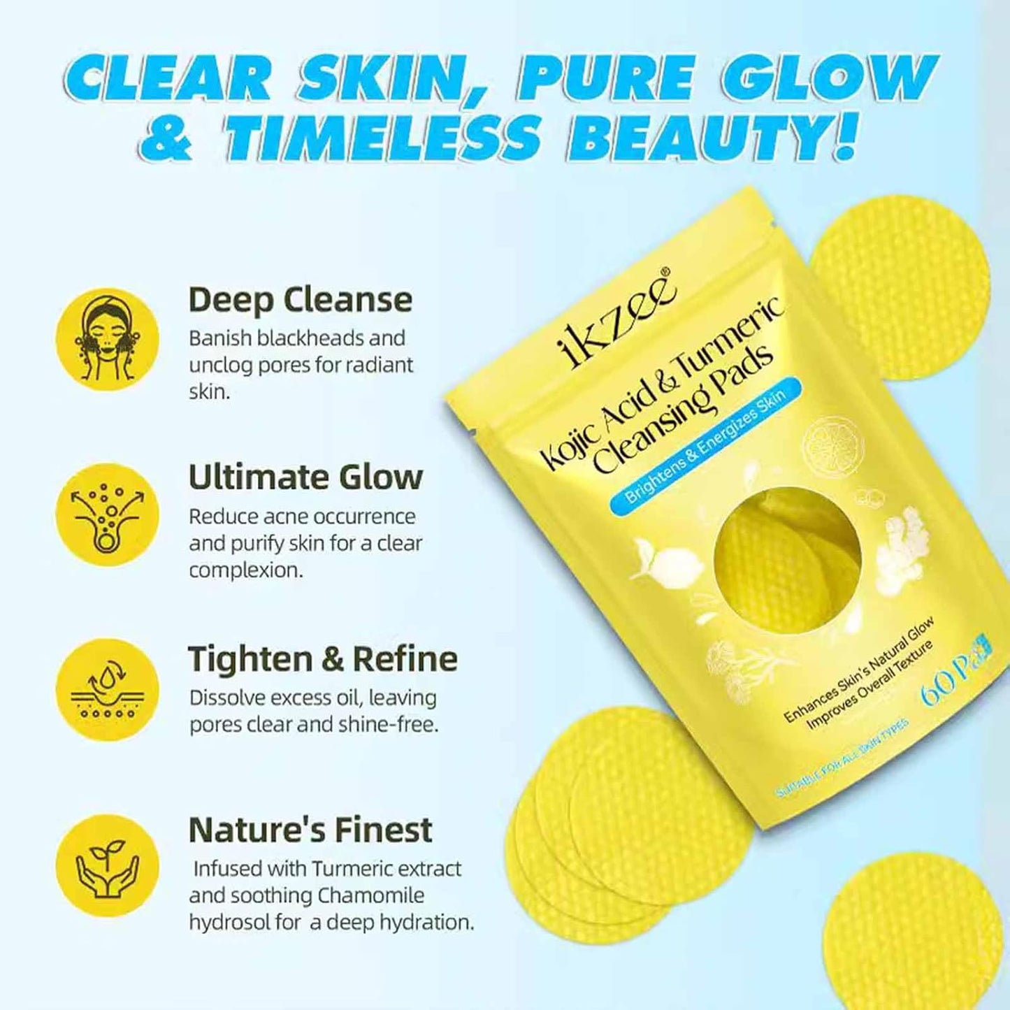 Turmeric Kojic Pads – Exfoliating & Brightening Skincare