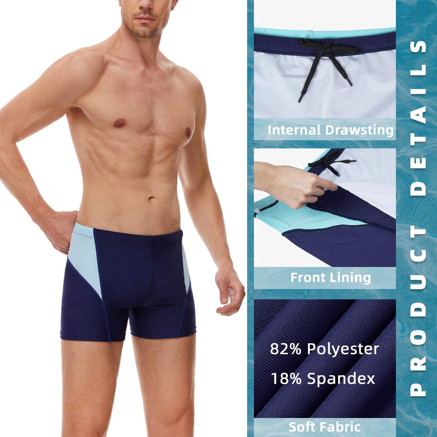 Men’s Short Swim Trunks – Quick-Dry, Hydrophobic Swim Shorts