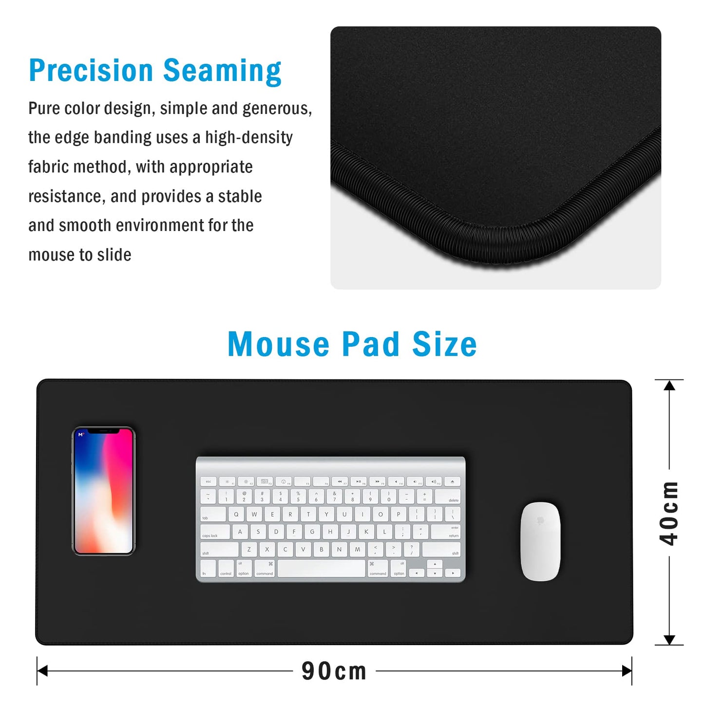Anpollo Gaming Mouse Mat XXL 900 x 400 x 3 mm Non-Slip Desk Mat Table Mat Multifunctional Office Mouse Mat, Type 1