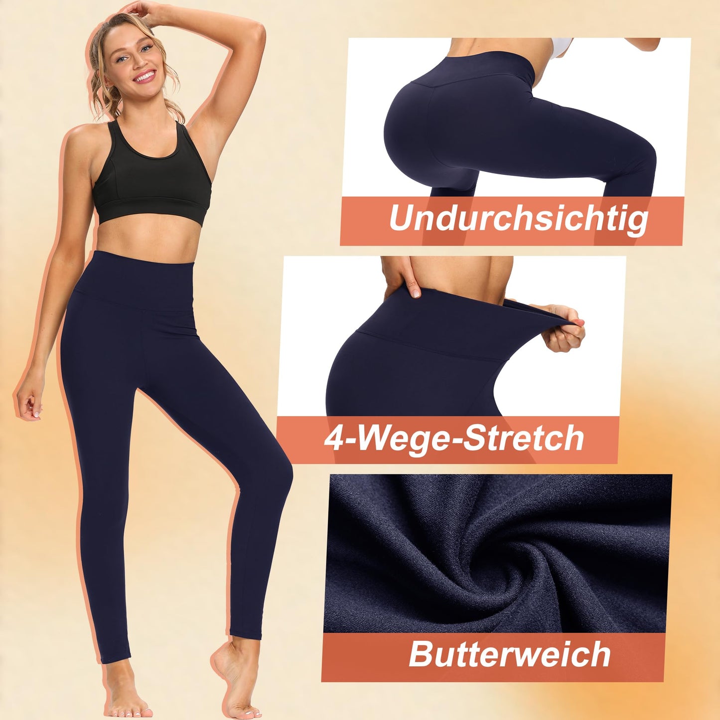 FOTOCITI Women’s High Waist Elastic Sport Leggings – Stretchy Fitness & Yoga Pants