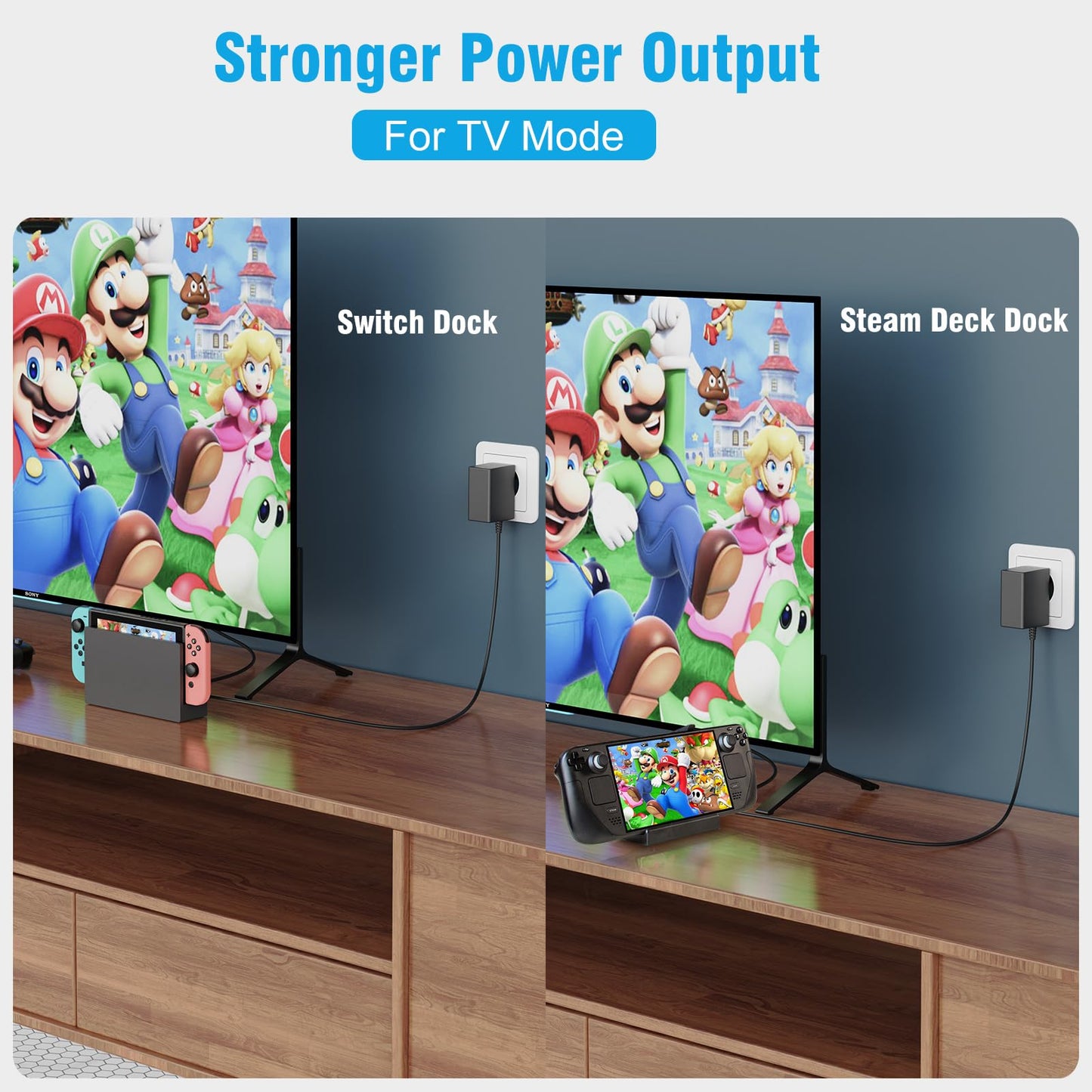 45W Switch Netzteil mit 3M/10FT Switch Ladekabel Kompatibel mit Nintendo Switch/Switch Lite/Switch OLED/Switch Deck Dock/Switch Pro Controller, Unterstützt TV Modus