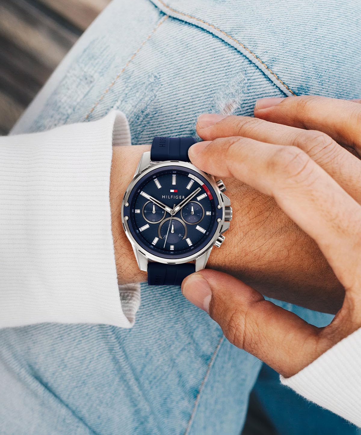 Tommy Hilfiger Multi Zifferblatt Quarz Uhr für Herren mit Edelstahl- oder Silikonarmband