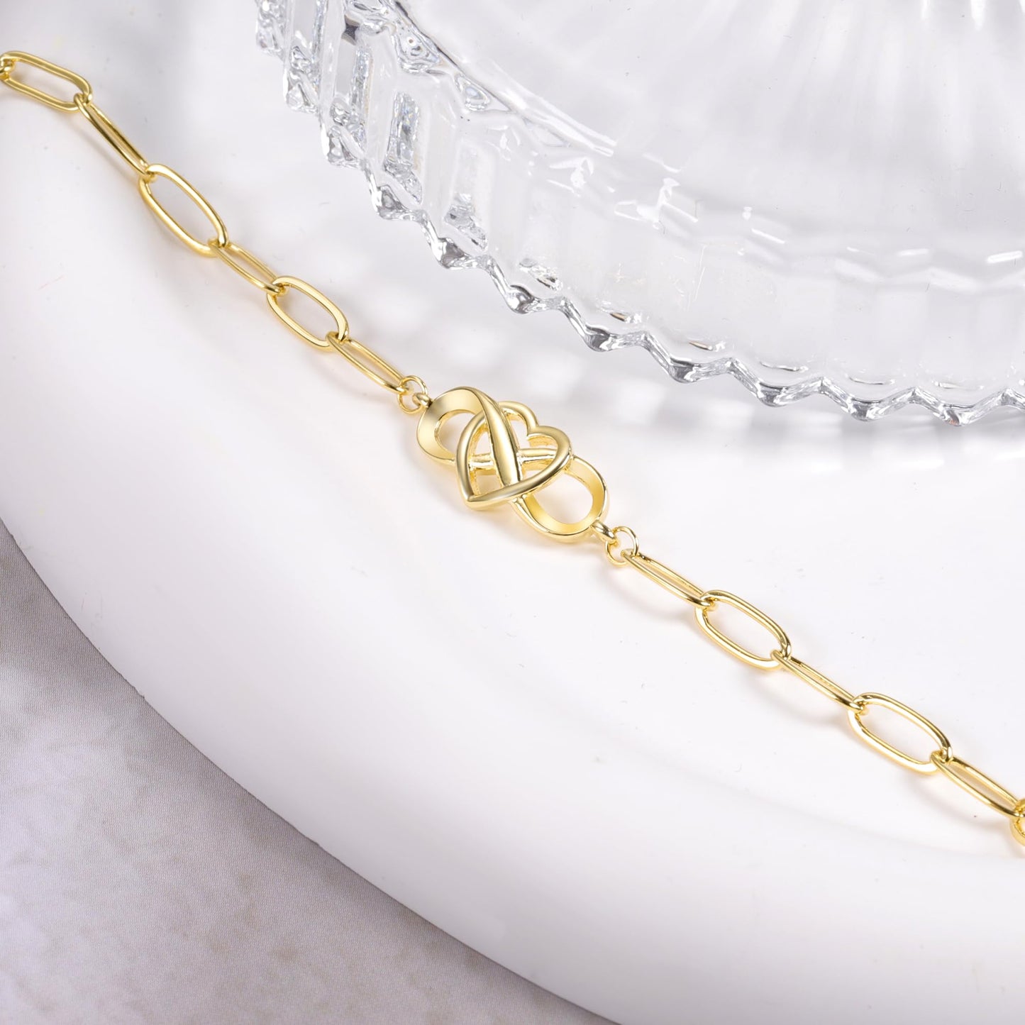 ASH'S CHOICE Double Heart Chain Bracelet