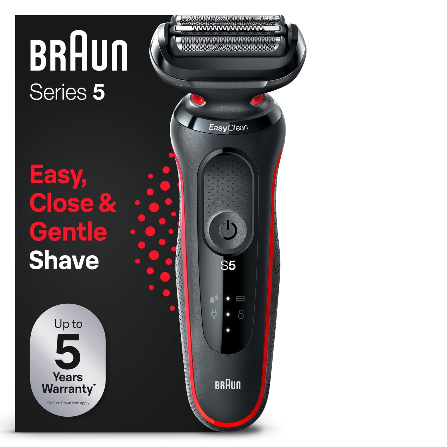 Braun Series 5 Elektrorasierer mit EasyClick Barttrimmer Aufsatz, Rasierer Herren Elektrisch Ladestation, EasyClean, Wet & Dry, rasierapparat, trockenrasierer, Made in Germany, 51-M4500cs, mintgrün