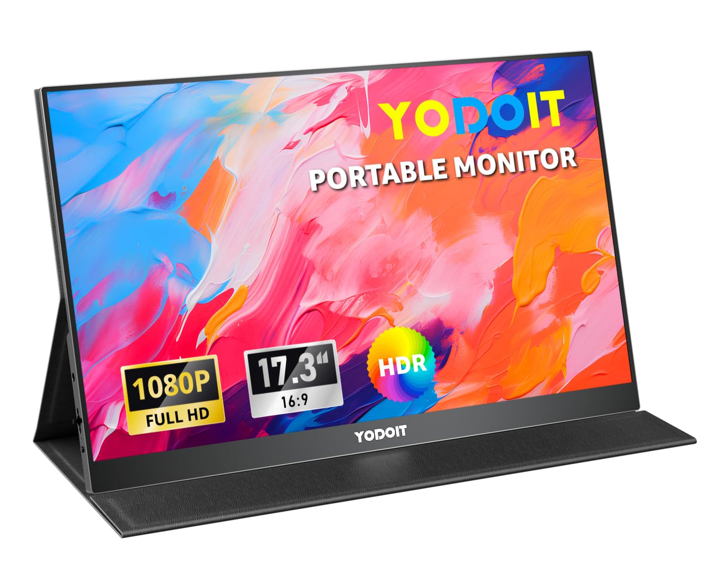 Yodoit Portable Monitor 15,6 Zoll 1920 x 1080 FHD Tragbarer Monitor IPS-Display mit USB Typ C Eingebaute Lautsprecher Eye Care Bildschirm für PC, Laptop, Xbox, PS 3/4/5, Switch und TV