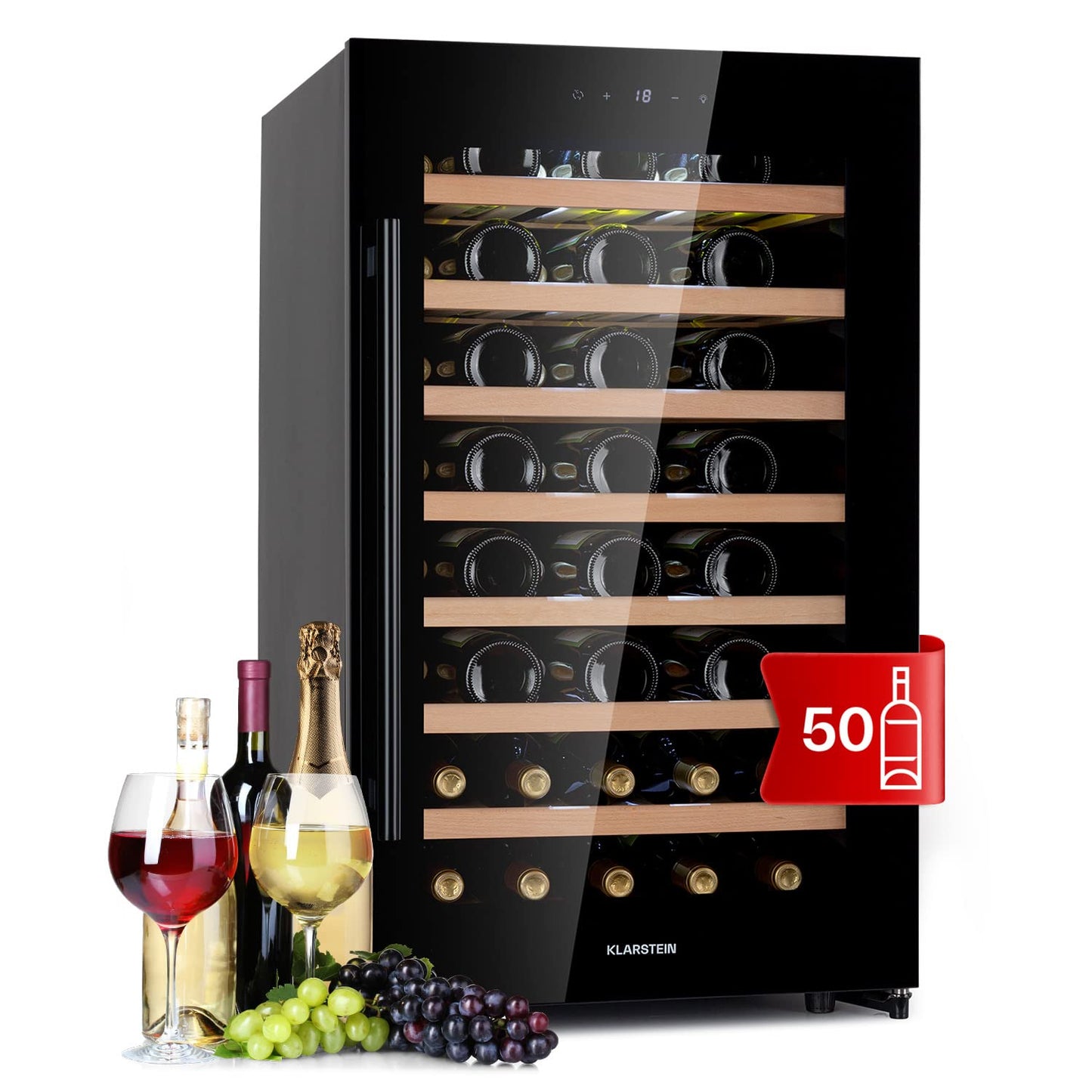 Klarstein built-in wine refrigerator, 2 zone drinks refrigerator small, small wine cabinet 306L, small wine refrigerator with glass door, indoor/outdoor bottle refrigerator, wine fridge 116 bottles