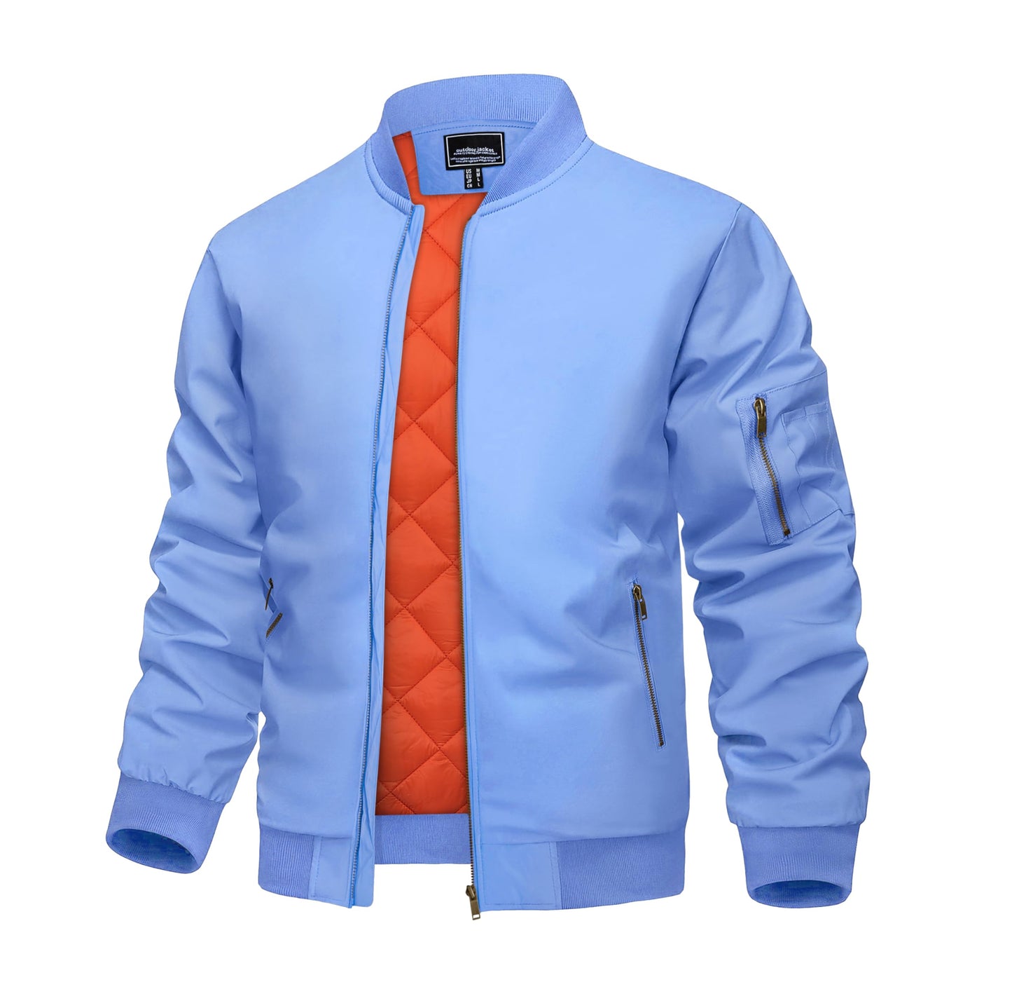 KEFITEVD Men’s Bomber Jacket – Casual Windproof Zip-Up Jacket