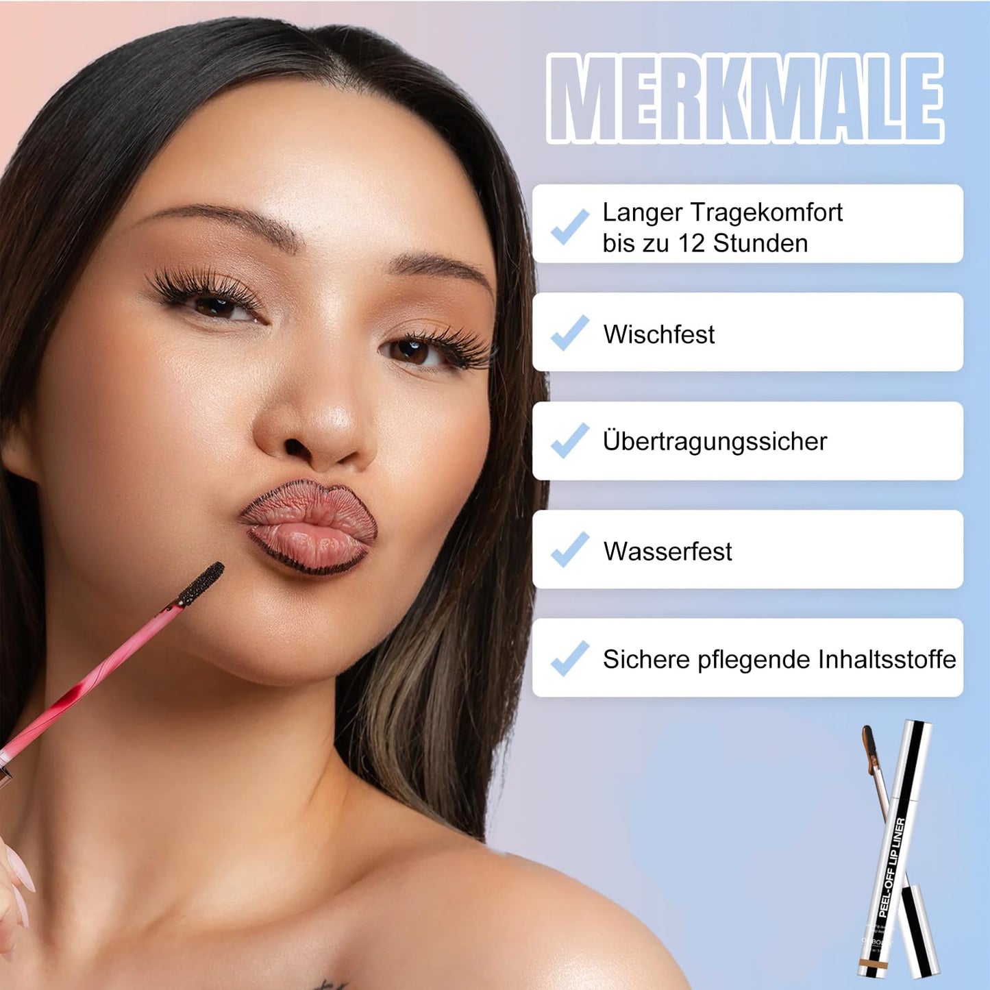 Lip Stain Peel Off Waterproof Long-Lasting Lip Tint with Matte Finish (04#)