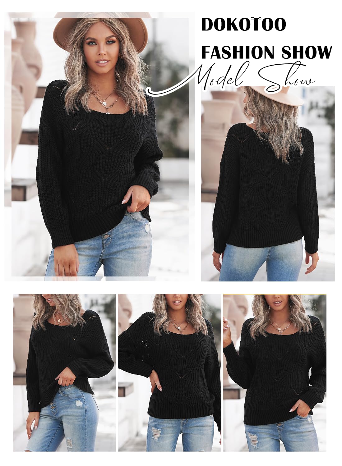 Dokotoo Women’s Knit Sweater – Elegant Crewneck Pullover