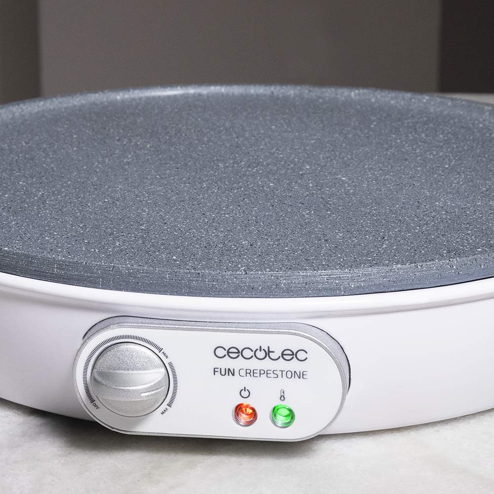 Cecotec Crepesmaker Fun Creepy, 1200W Leistung, Antihaftbeschichtung, Abstandshalterwalze und Spatel, regulierbare Leistung, Anzeigelicht, 30,5 cm Durchmesser