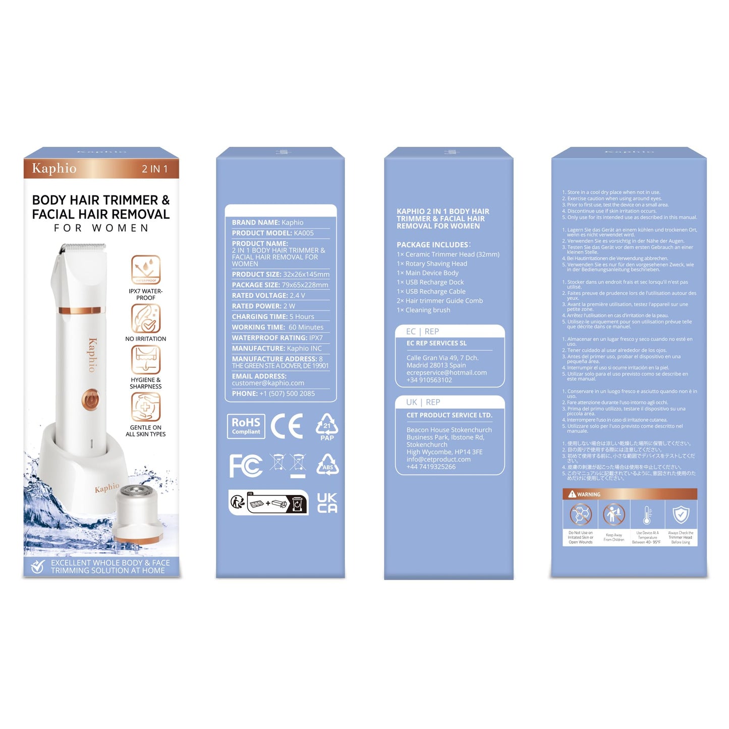 Bikini Trimmer für Frauen Schamhaare 2 in 1 Eletctric Rasierer für Frauen Wiederaufladbarer Eletctric Rasierer für Frauen IPX7 Wasserdicht Bikini Trimmer für Achselbein Arm Körper Gesicht (Roségold)