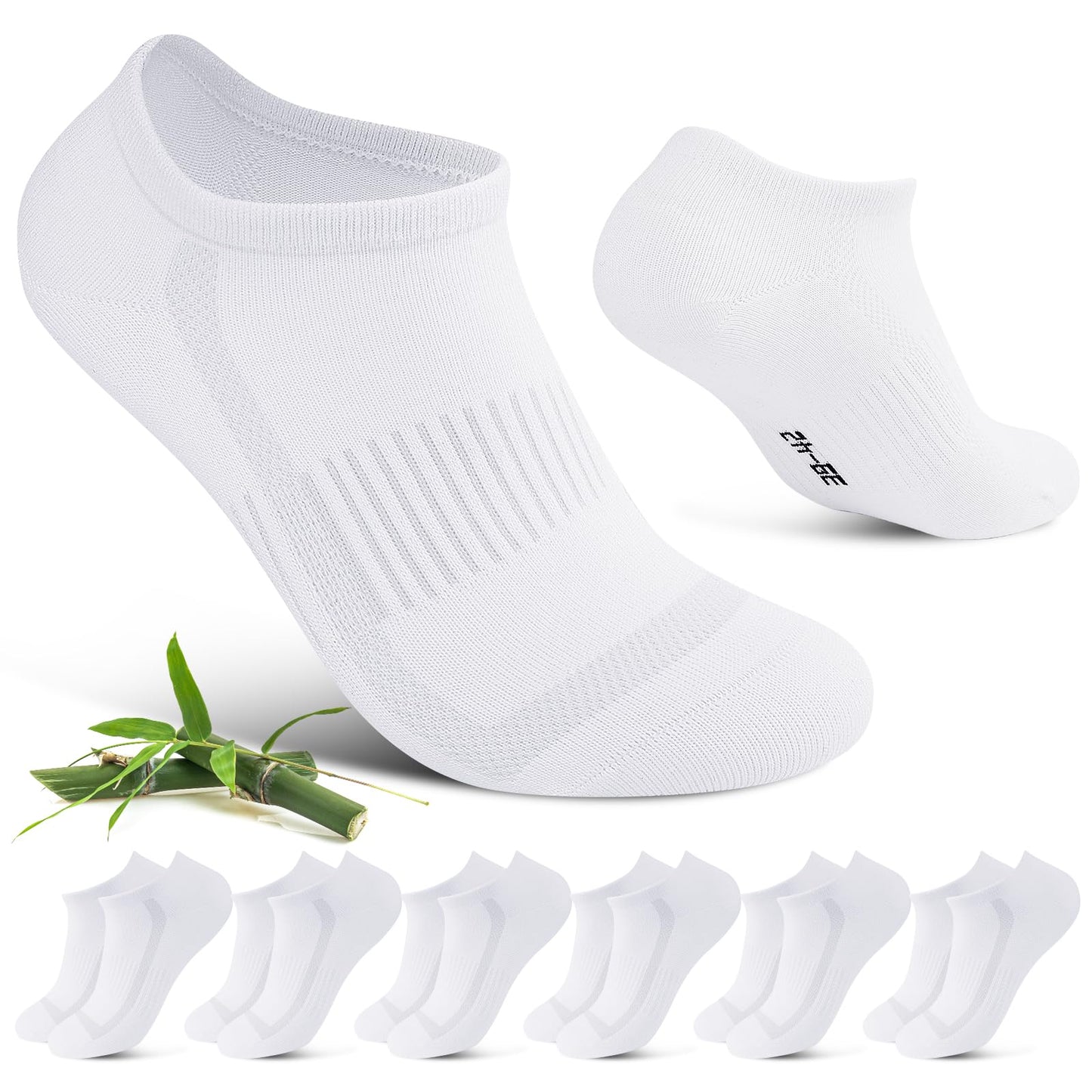 Bamboo Sneaker Socks for Women – 6 Pairs