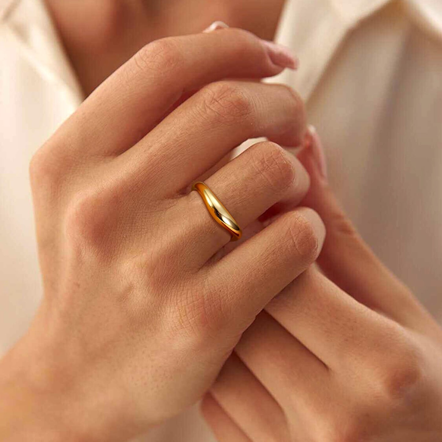 Adramata 925 Silver Adjustable Ring – 14K Gold Plated