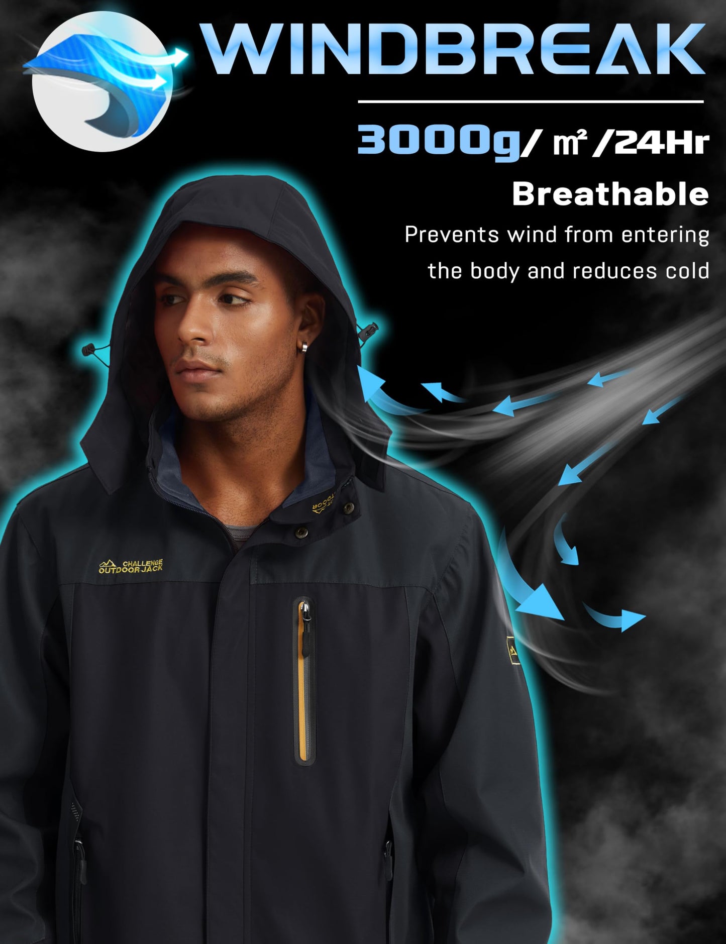 Men’s Outdoor Jacket – Lightweight Water-Resistant Hiking Coat