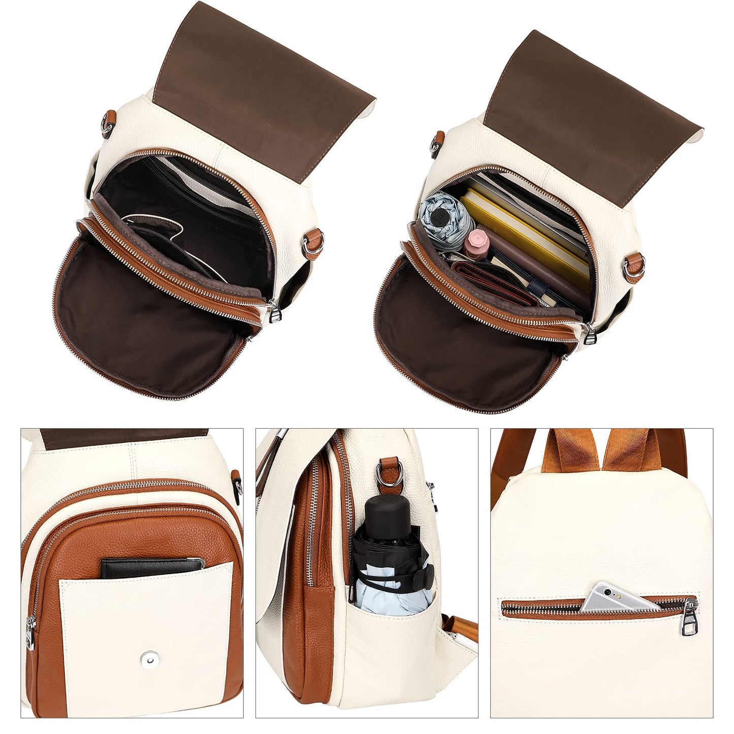 ALTOSY Genuine Leather Backpack Purse for Women
