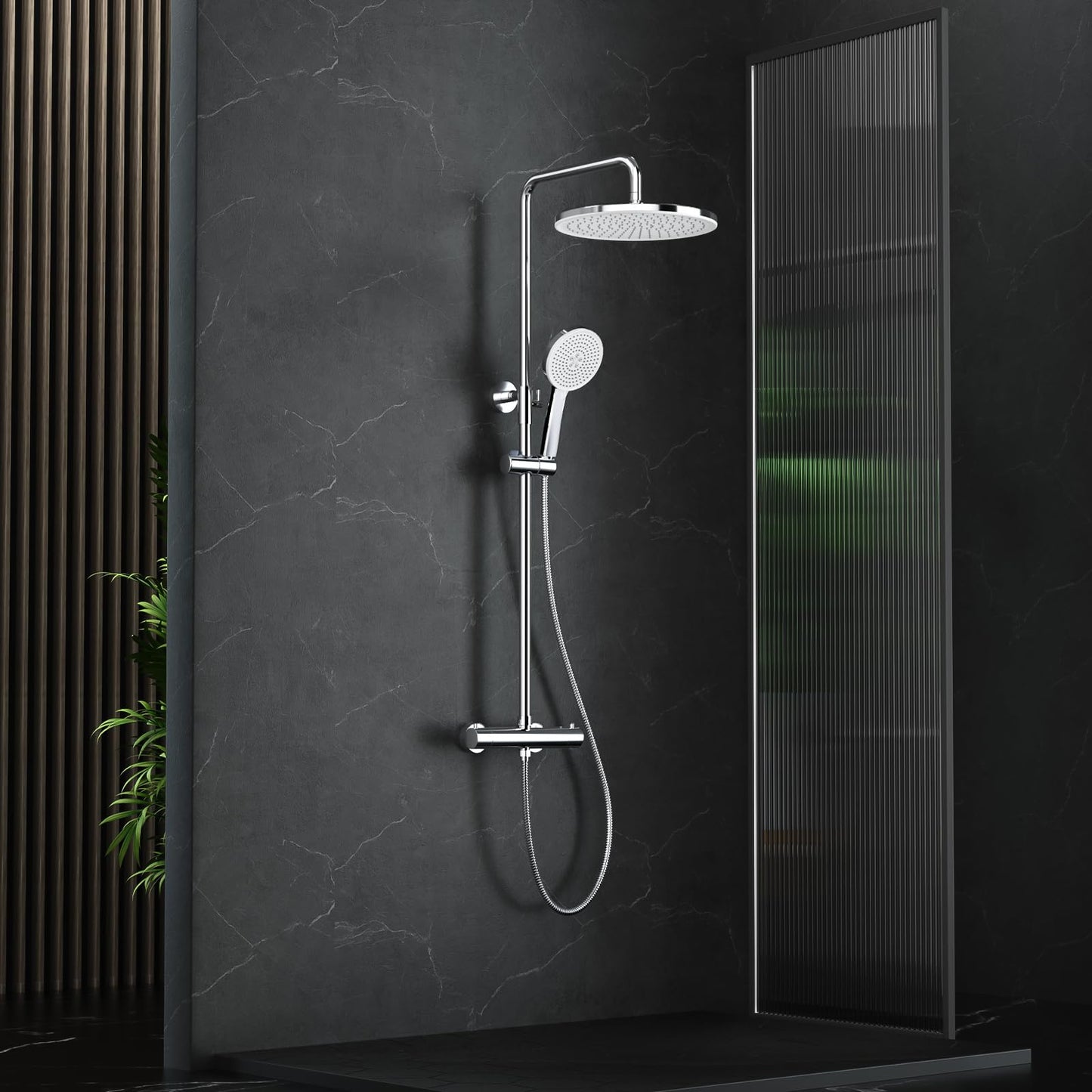 Rainsworth Thermostatic Shower System Round Rain Shower Set