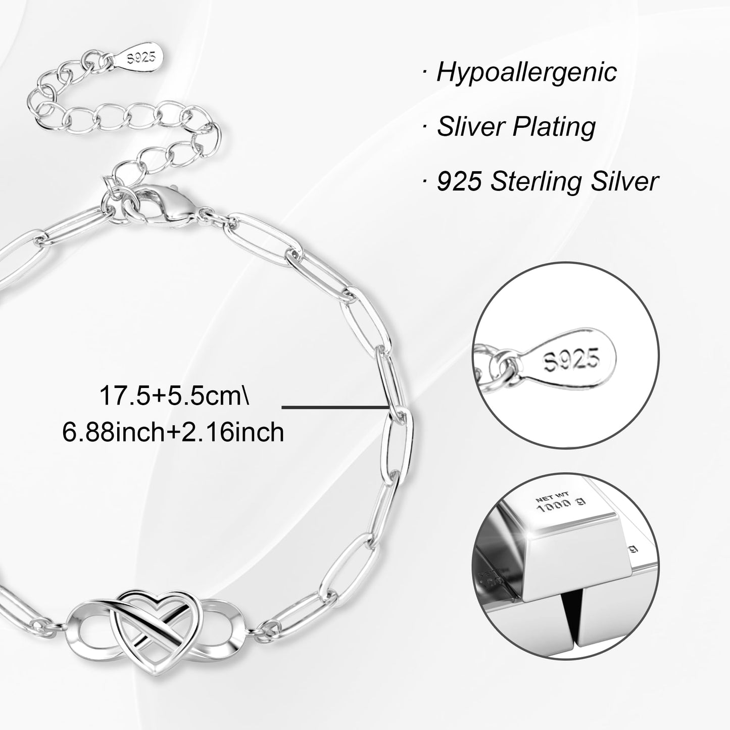 ASH'S CHOICE Double Heart Chain Bracelet
