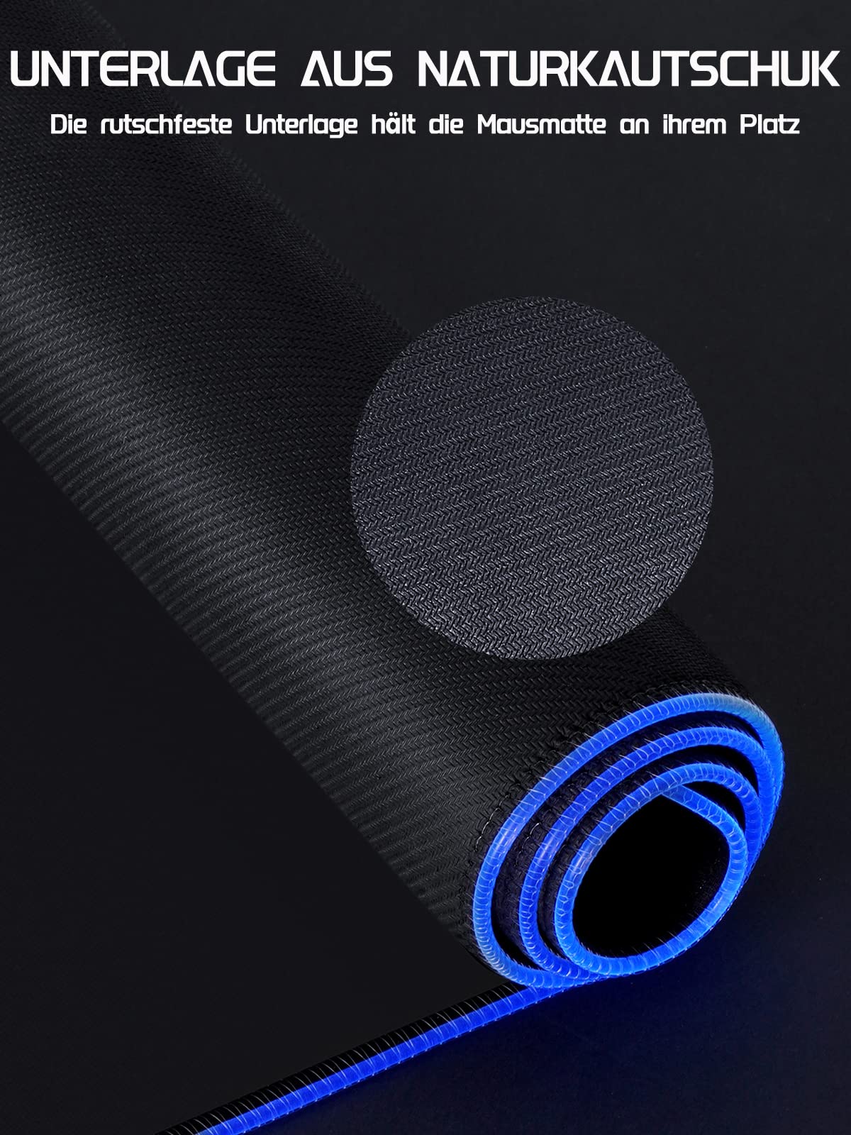 EASEMO Gaming Mauspad, RGB Mousepad, XXL groß (900 x 400 x 4 mm) mit 7 LED-Farben, 11 Beleuchtungsmodi, und wasserdichter Stoffoberfläche, rutschfeste Gummiunterseite für PC, Laptop, Tastatur
