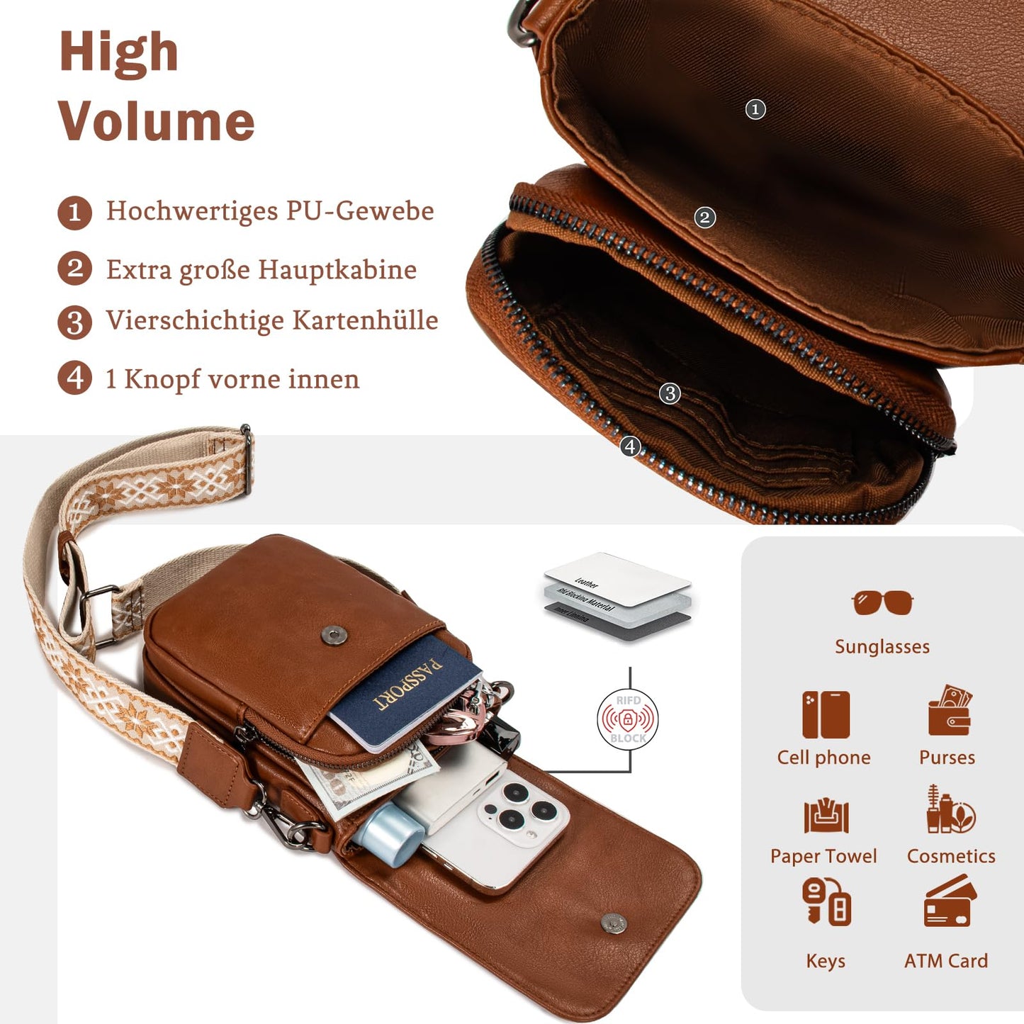 Mini Crossbody Phone Bag for Women