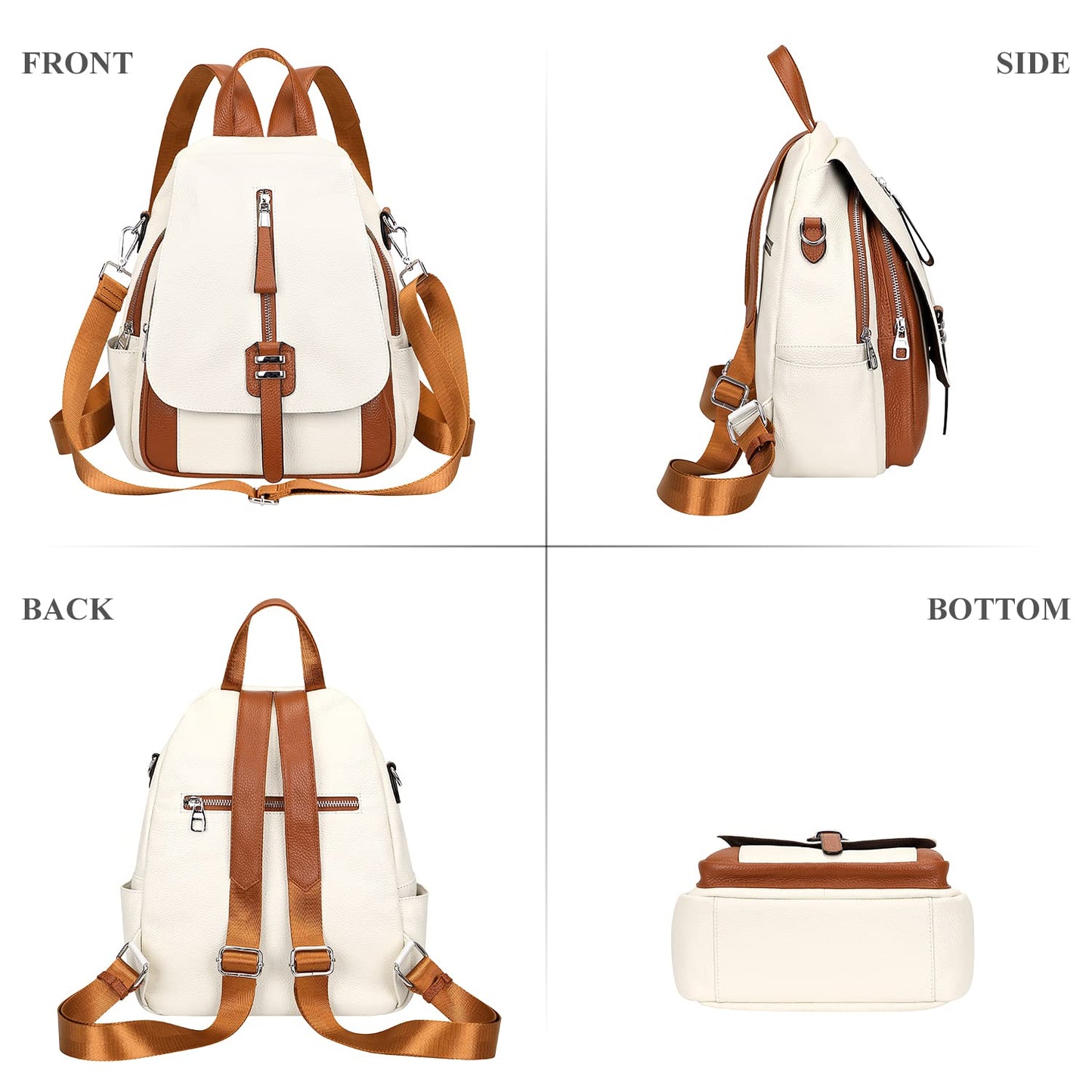 ALTOSY Genuine Leather Backpack Purse for Women