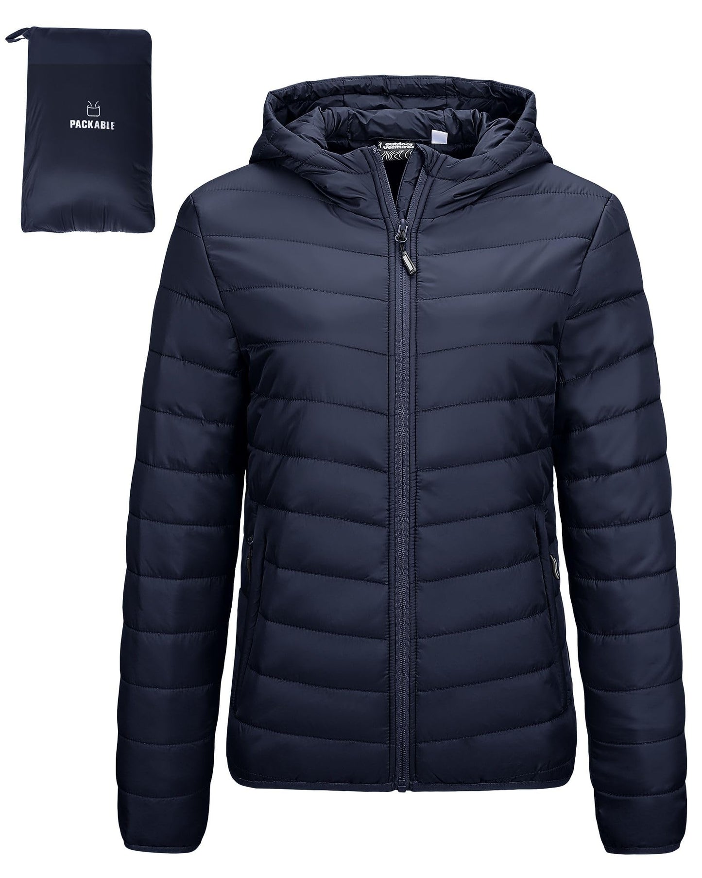Outdoor Ventures Women’s Lightweight Hooded Puffer Jacket