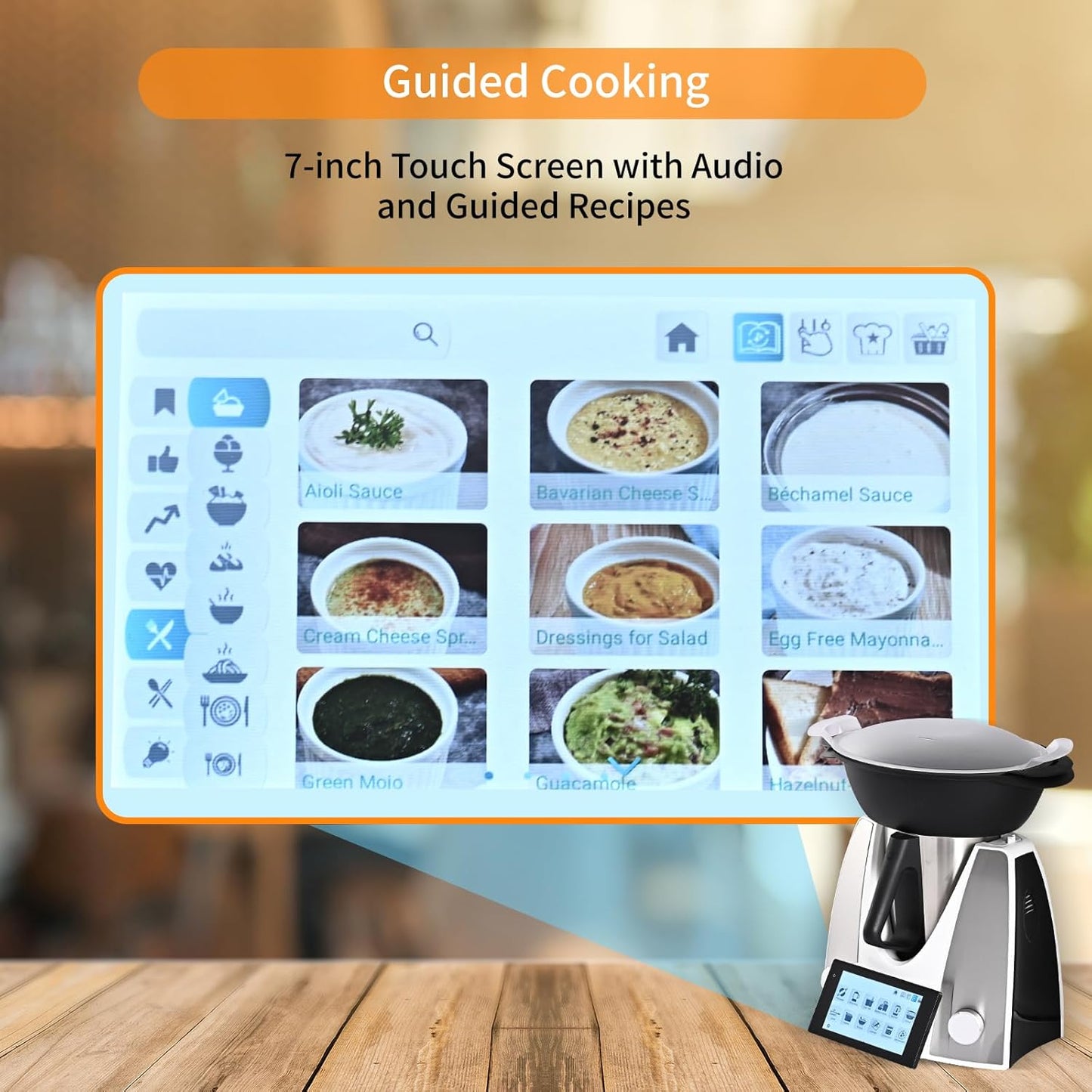 NewKern KE-7001 PRO, Mixer, Küchenmaschinen, Multifunktionaler Küchenroboter mit geführten Rezepten, 12 Spezial-Kochfunktionen, 4L, 7 Zoll Touchscreen Display