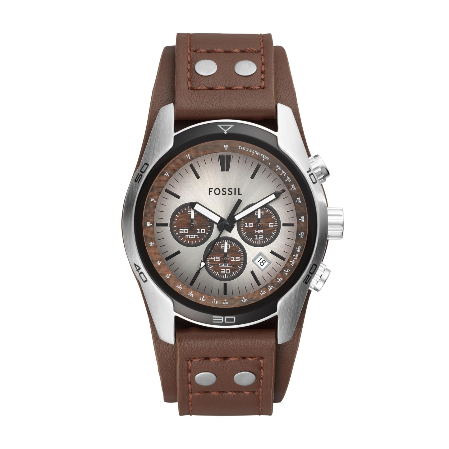 Fossil Coachman Uhr für Herren, Chronographenwerk mit Edelstahl- oder Lederarmband