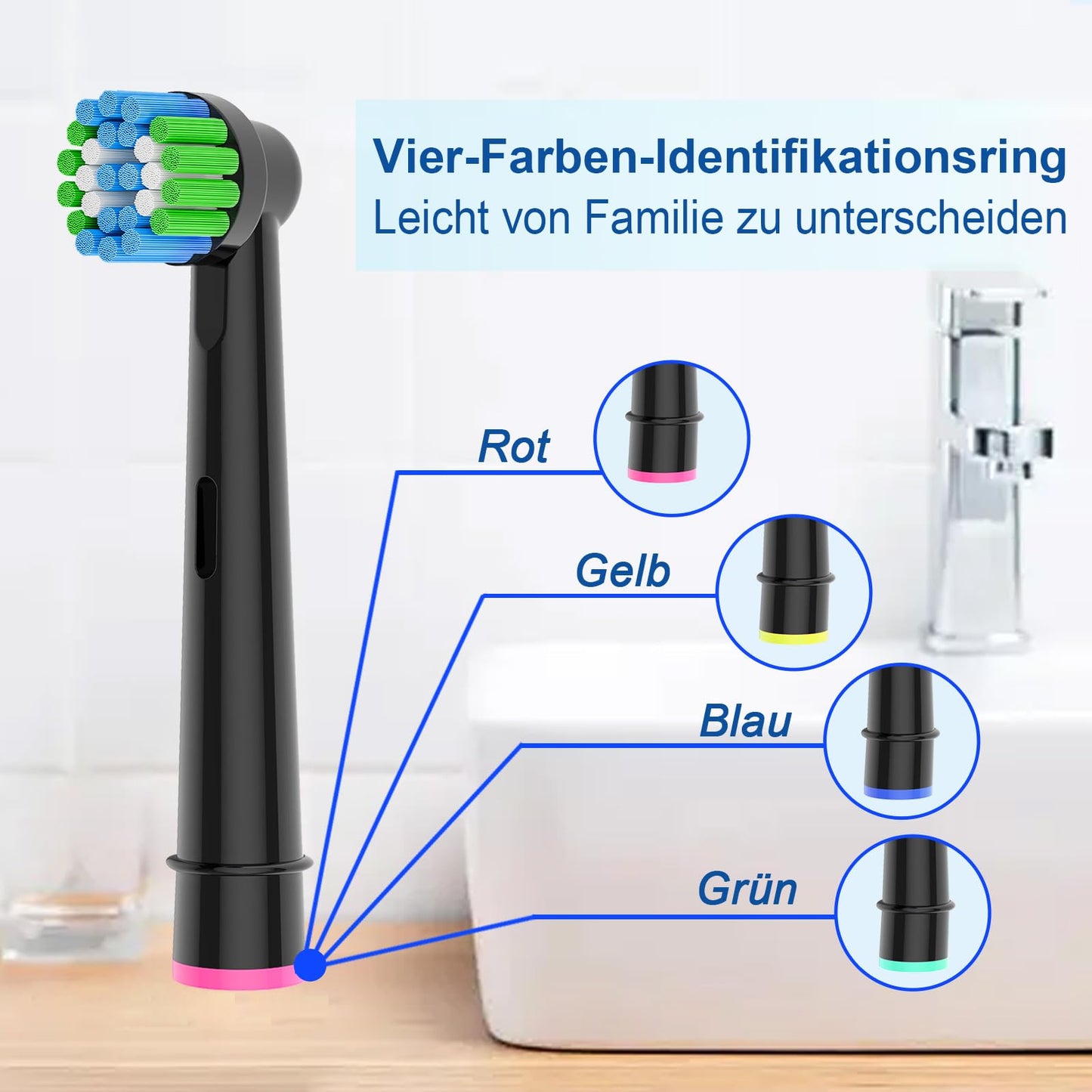 16 Stück Precision Aufsteckbürsten Kompatibel mit Oral B Elektrische Zahnbürsten. 8er Weiß und 8er Schwarz. von Betterchoi