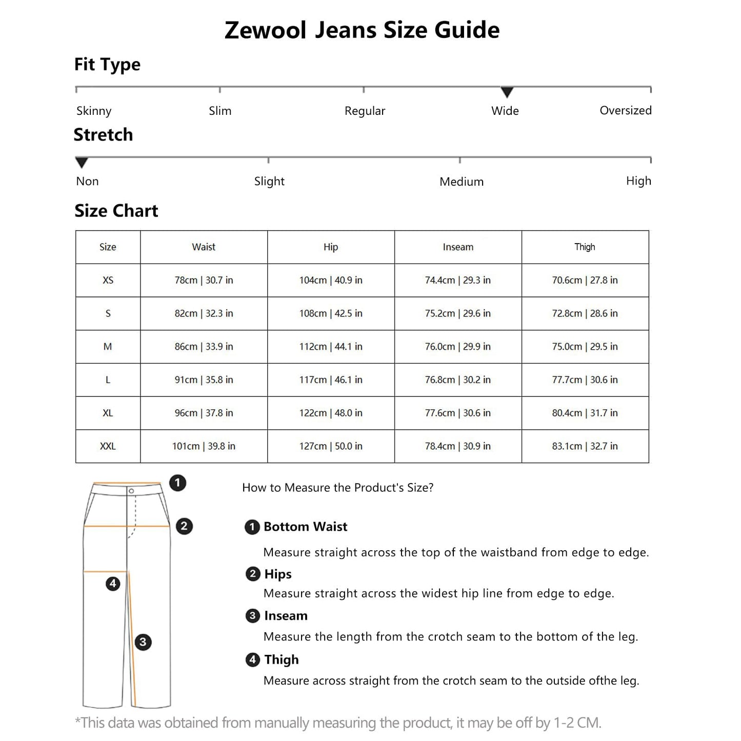 Zewool Men’s Irregular Seam Baggy Jeans