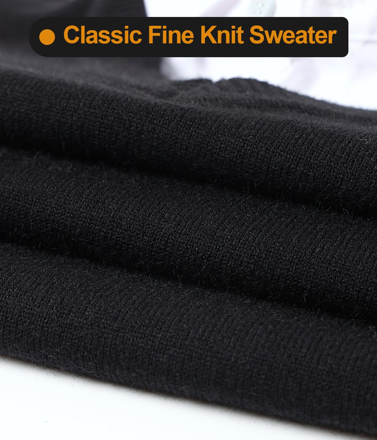 Sungerdasa Men’s 2-in-1 Mock Shirt Collar Sweater – Fine Knit Pullover