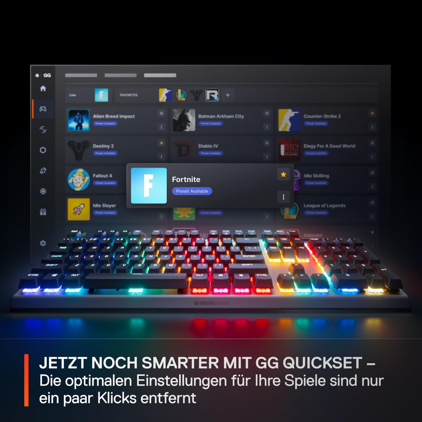SteelSeries Apex Pro Gen 3 - HyperMagnetic Gaming-Tastatur - OmniPoint 3.0 Switches - anpassbares Ansprechverhalten - Rapid Trigger - Rapid Tap/SOCD - OLED - RGB - PBT-Keycaps - DE Layout QWERTZ