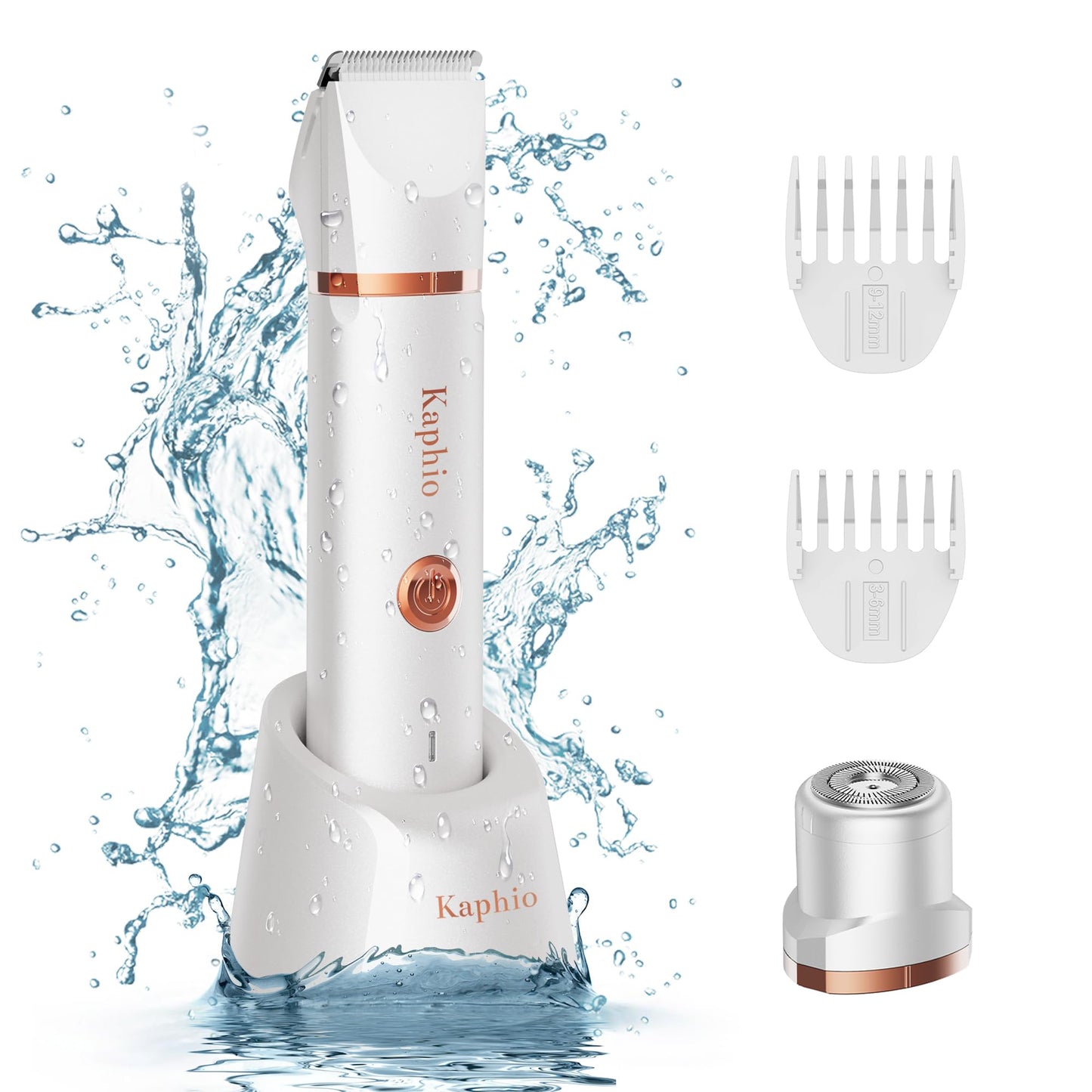 Bikini Trimmer für Frauen Schamhaare 2 in 1 Eletctric Rasierer für Frauen Wiederaufladbarer Eletctric Rasierer für Frauen IPX7 Wasserdicht Bikini Trimmer für Achselbein Arm Körper Gesicht (Roségold)