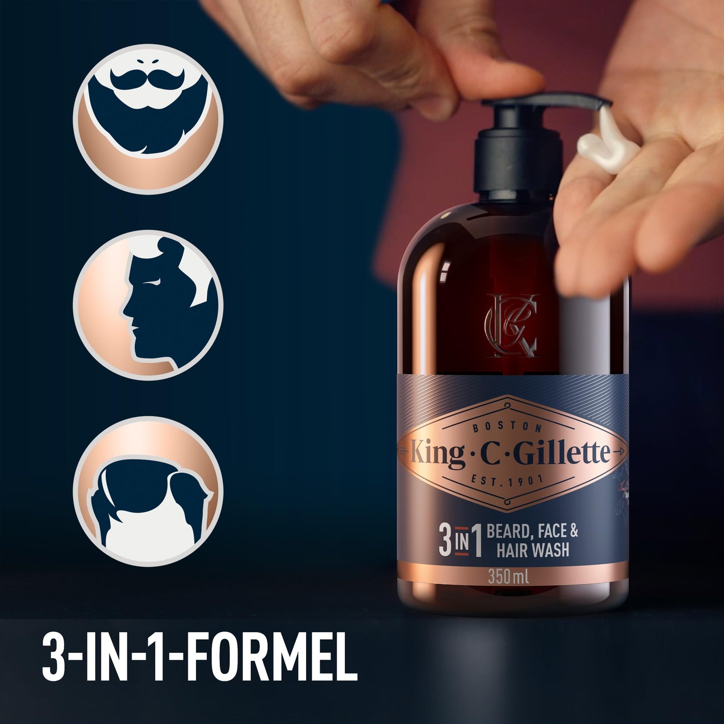 King C. Gillette Bartbalsam für Männer, leichte und tiefgreifende Bartpflege, mit dem charakteristischen Duft von King C. Gillette, 100 ml