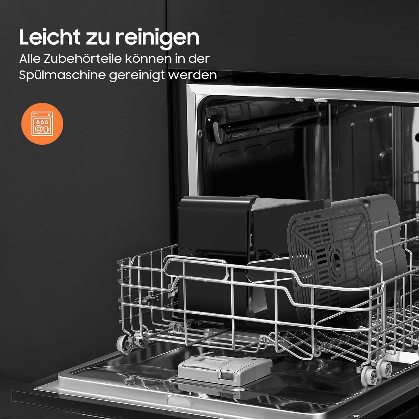 iceagle Heißluftfritteuse 6,5 L Airfryer XL - Fritteuse Ohne Fett mit Metallinnenraum | 1700W Heissluftfriteuse mit 8 Kochprogramme, Digitalem Display, mit deutschem Rezeptbuch