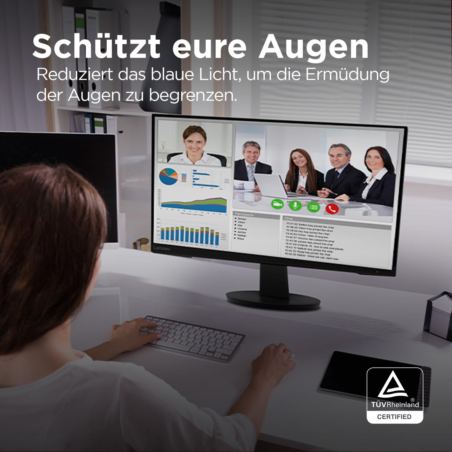 Lenovo N27q | 27" QHD Monitor | 2560x1440 | 100Hz | 300 nits | 4ms Reaktionszeit | HDMI | DisplayPort | schwarz