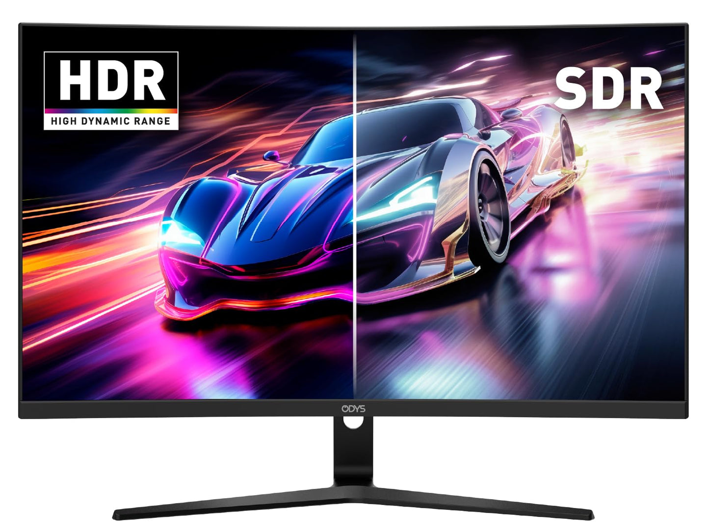 ODYS i27 Monitor - 27-Zoll-Bildschirm im rahmenlosen Design, Full HD, 100 Hz, mit HDR, IPS Panel, FreeSync, HDMI, USB-C, 3,5mm Audio