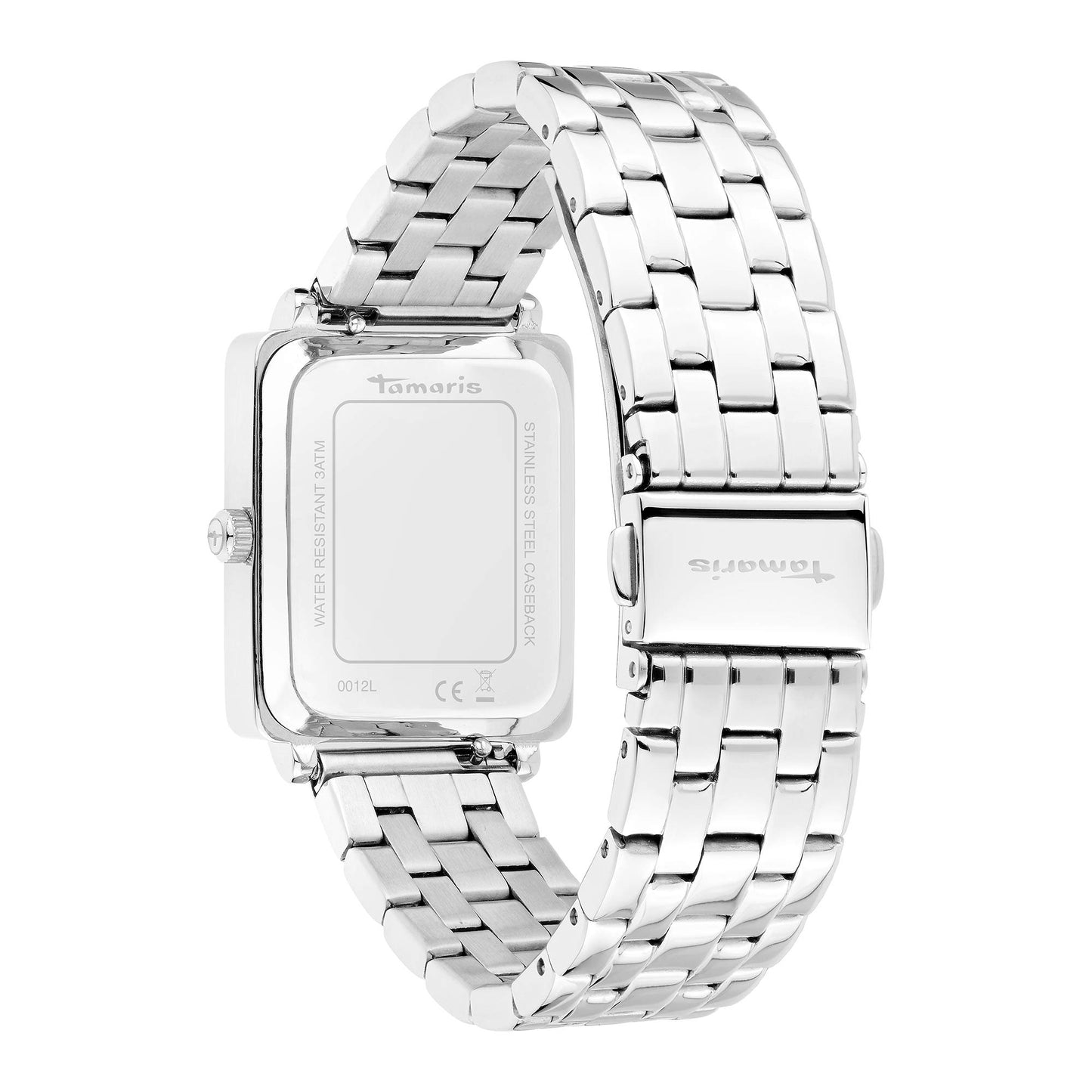 Tamaris ladies analogue wristwatch with quartz movement made of stainless steel with stainless steel bracelet