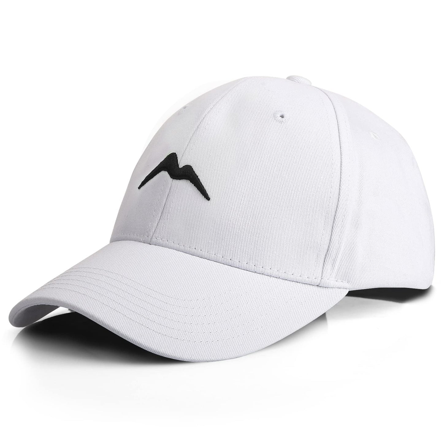 Momoshe Cap Herren Sommer Damen 100% Baumwoll Kappe Verstellbar Atmungsaktiv Einheitsgröße Baseball Bergspitzen Stickerei Sport