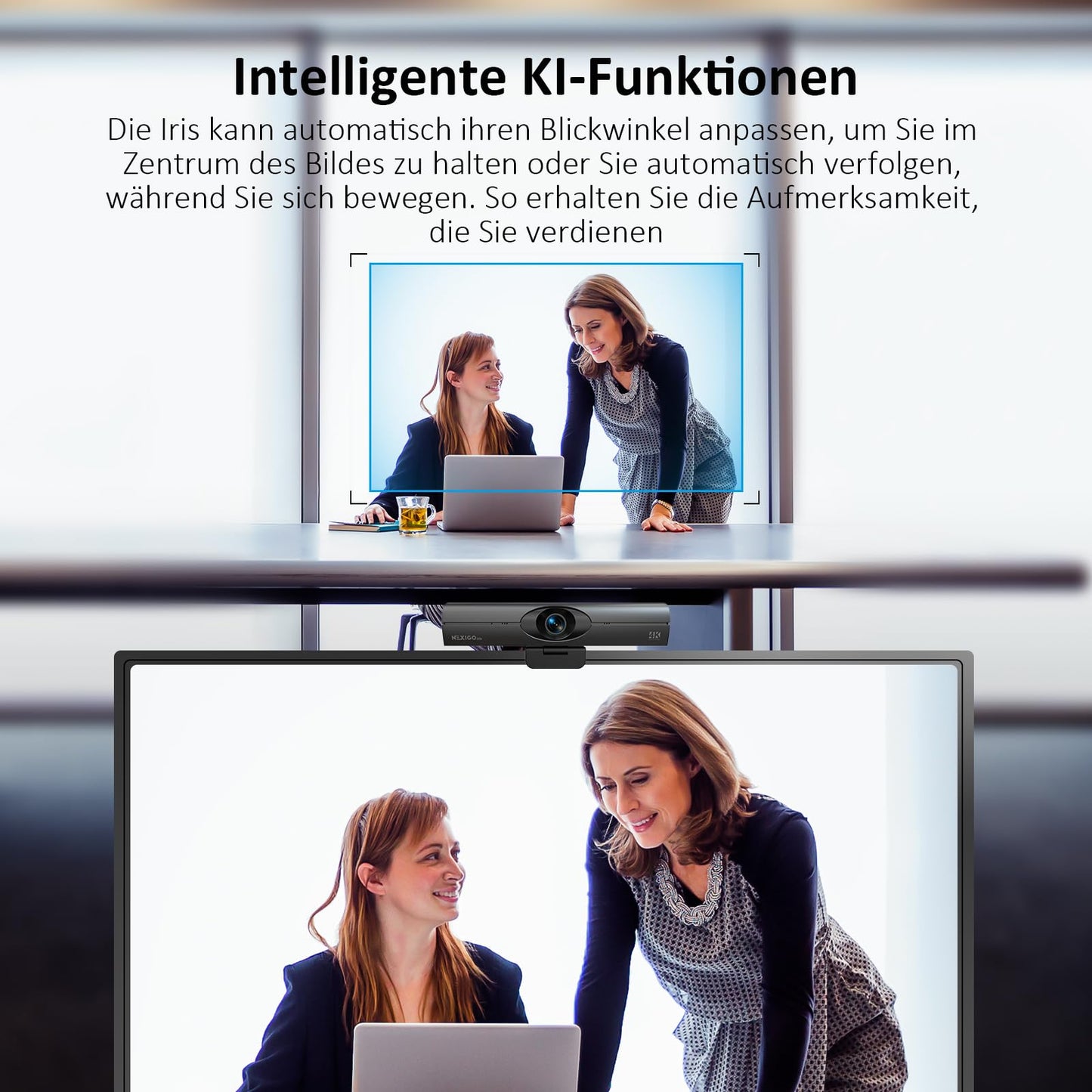 NexiGo N60 1080P Webcam, HD-Webcam mit Mikrofon, Softwaresteuerung und Datenschutzabdeckung, USB-Computerkamera, Sichtfeld mit 110°, Plug-and-Play, für Zoom/Skype/Teams, Konferenzen und Videoanrufe