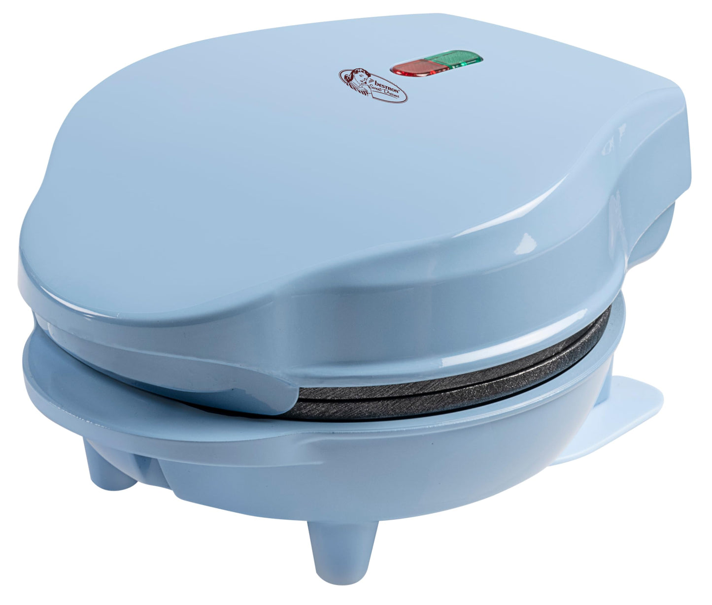 Bestron Mini-Waffeleisen für klassische Waffeln, kleiner Waffelmaker mit Antihaftbeschichtung, für Kindergeburtstage, Familienfeiern, Ostern oder Weihnachten, Retro Design, 550 Watt, Farbe: Rosa
