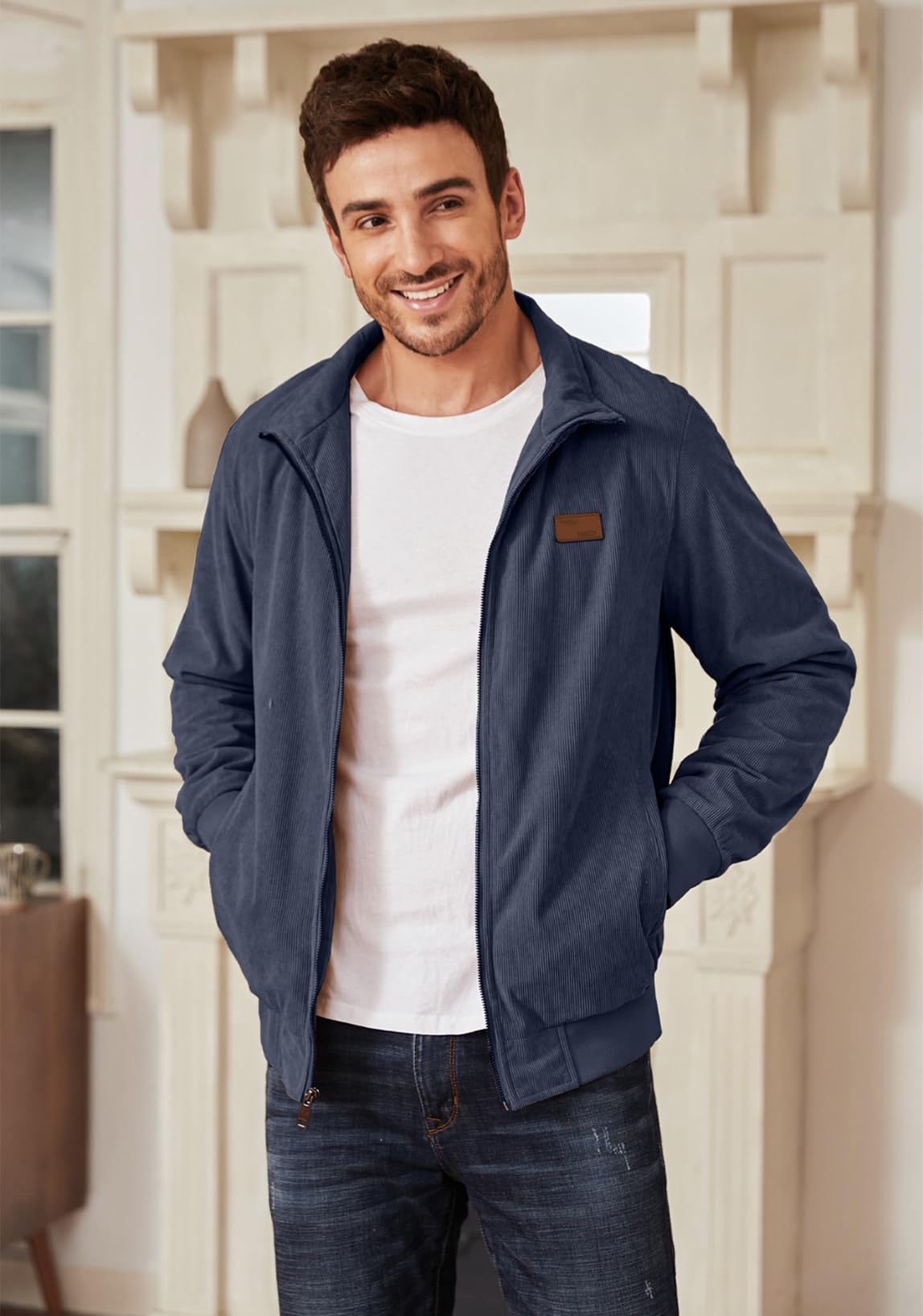 Men’s Corduroy Jacket – Fleece-Lined Winter Coat
