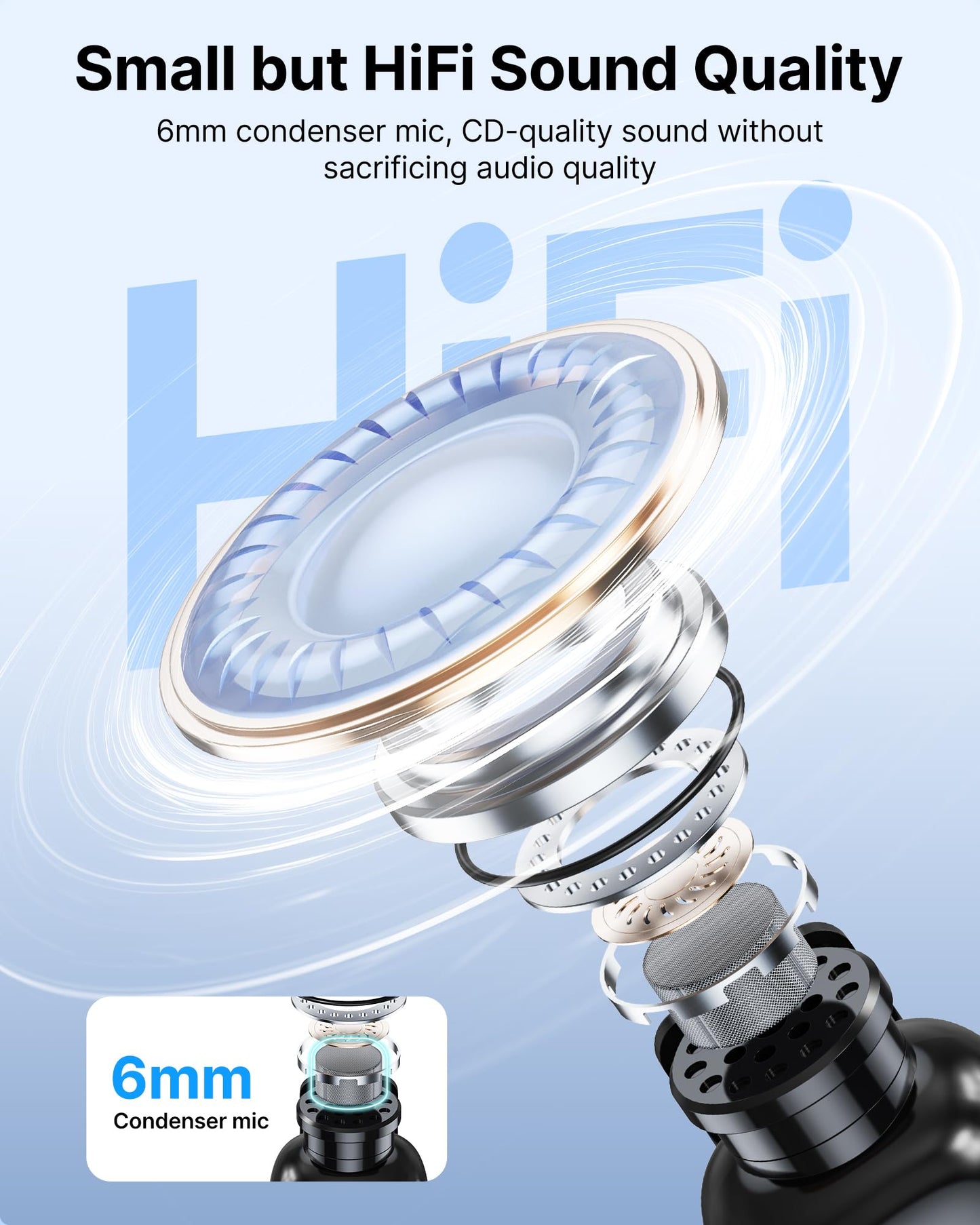 Boya Mini Wireless Lavalier-Mikrofon für Lightning/Type-C, Ultra-Mini-Mikrofon mit AI Voice Change, Rauschunterdrückung und Ladekoffer, Metall-Clip auf Mikrofon Vlogging TikTok YouTube