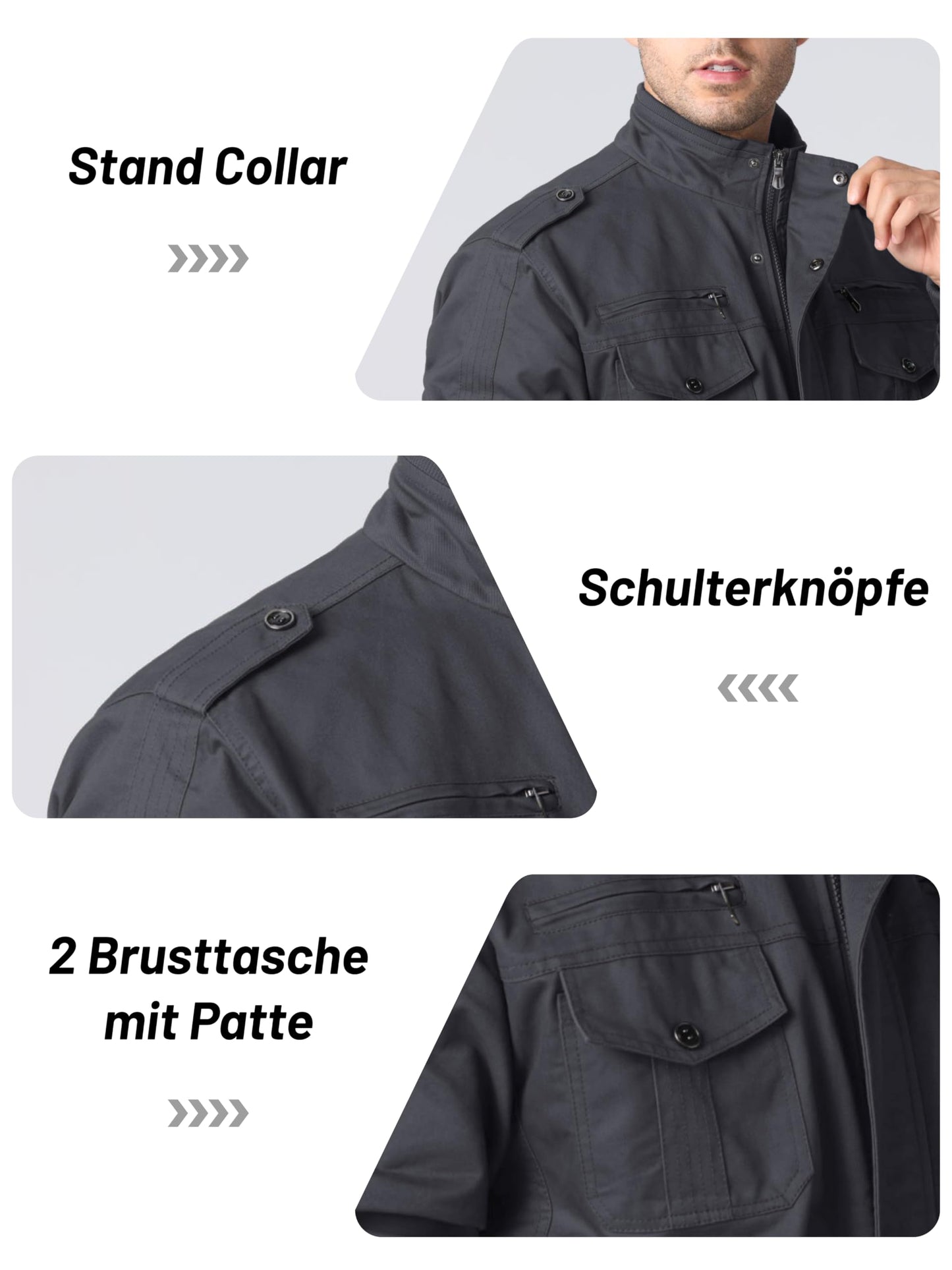 Men's Military Style Jacket – Windproof Utility Jacket