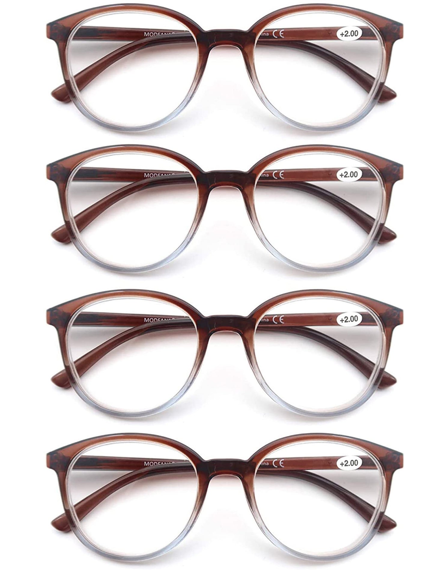 MODFANS (4 Pack) Lesebrille 2.5 Rund Herren Damen,Gute Brillen,Hochwertig,Mode,Komfortabel,Super Lesehilfe,fur Frauen