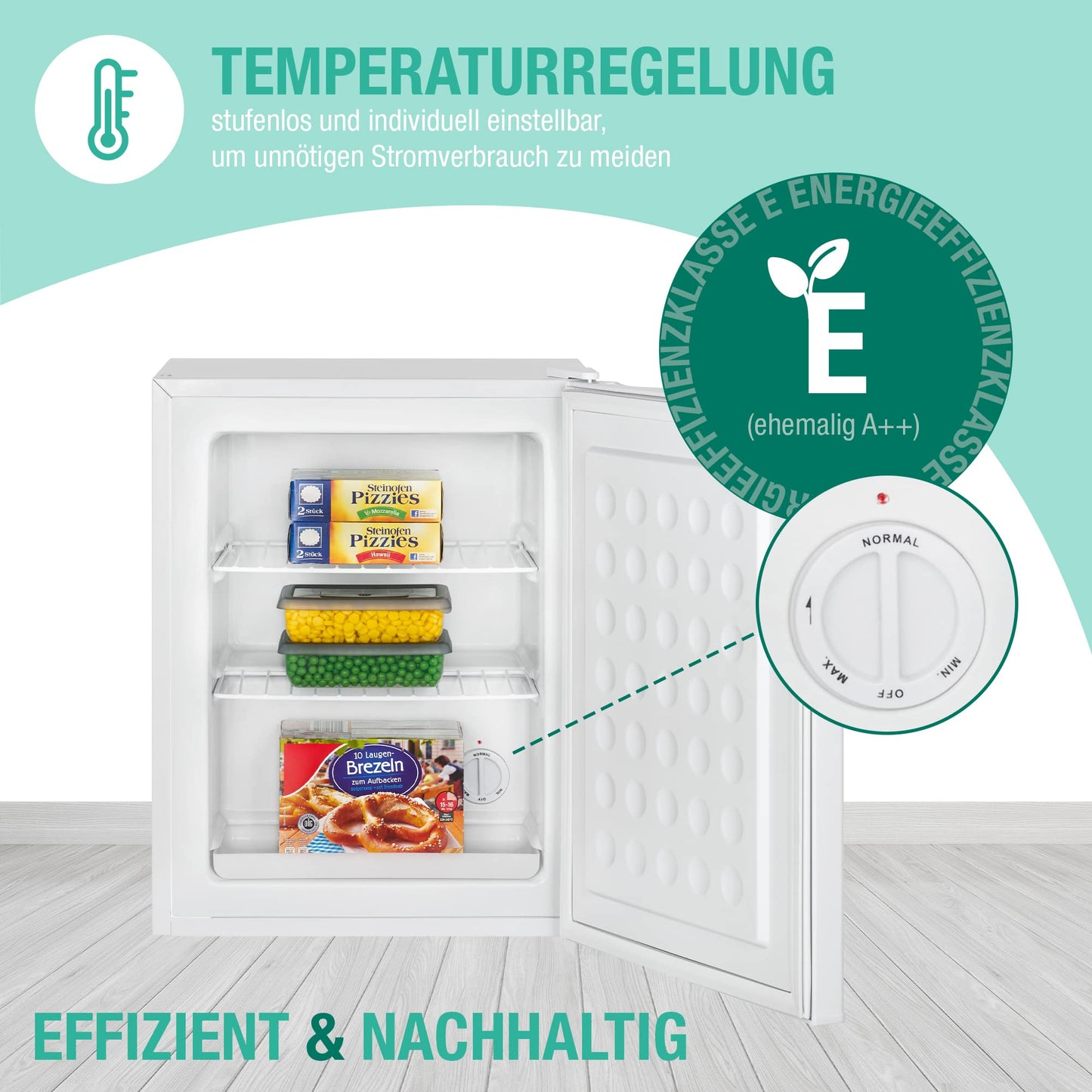 Bomann® Gefrierschrank klein mit 42L Nutzinhalt | Mini Gefrierschrank mit 2 herausnehmbaren Gitterablagen | Gefrierschrank mit wechselbarem Türanschlag & stufenloser Temperaturreglung | GB 7236 weiß