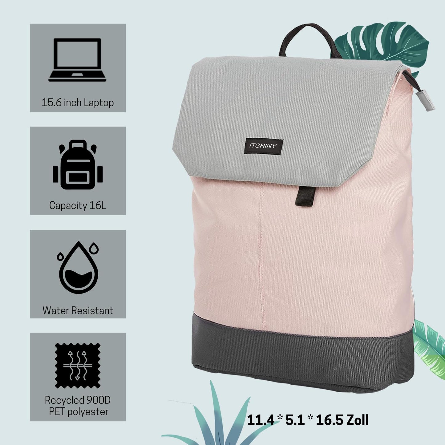 ITSHINY Waterproof Women’s Daypack – 16L Stylish Laptop Backpack
