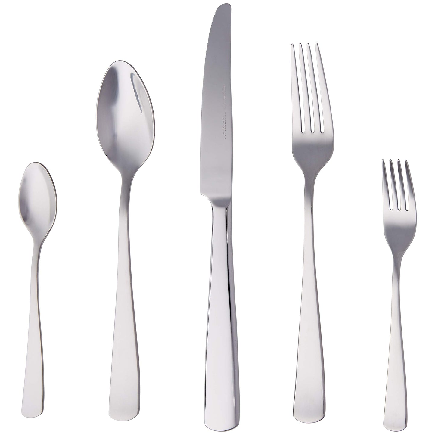 Essbesteck-Set mit Eckiger Rand, Edelstahl, 20 Stück Set, für 4 Personen, Silberfarben