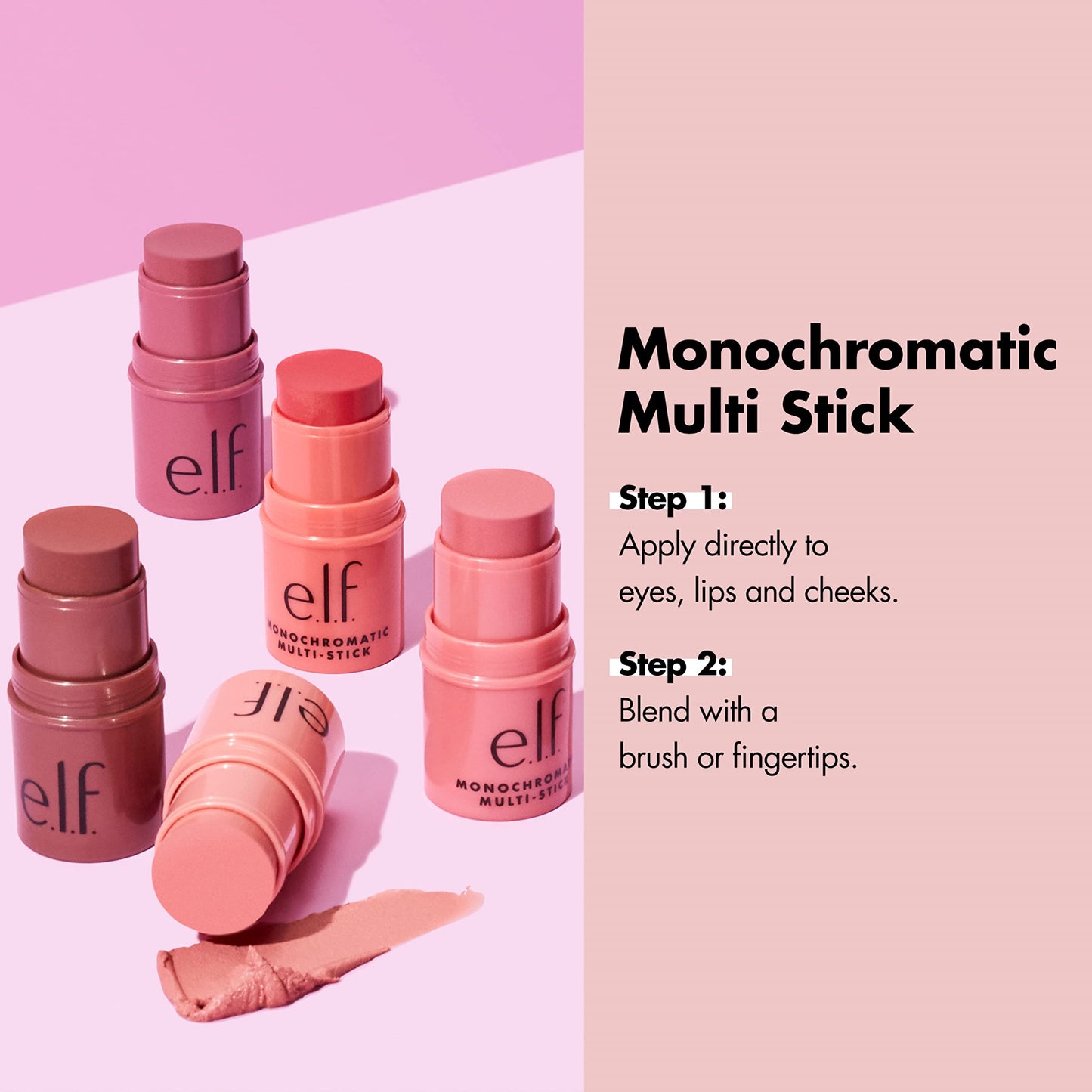 e.l.f. Monochromatic Multi Stick Creamy, Blendable Color