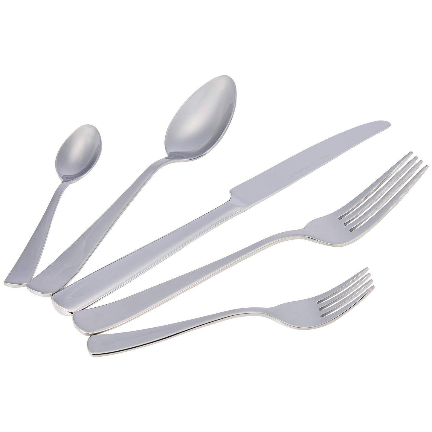 Essbesteck-Set mit Eckiger Rand, Edelstahl, 20 Stück Set, für 4 Personen, Silberfarben