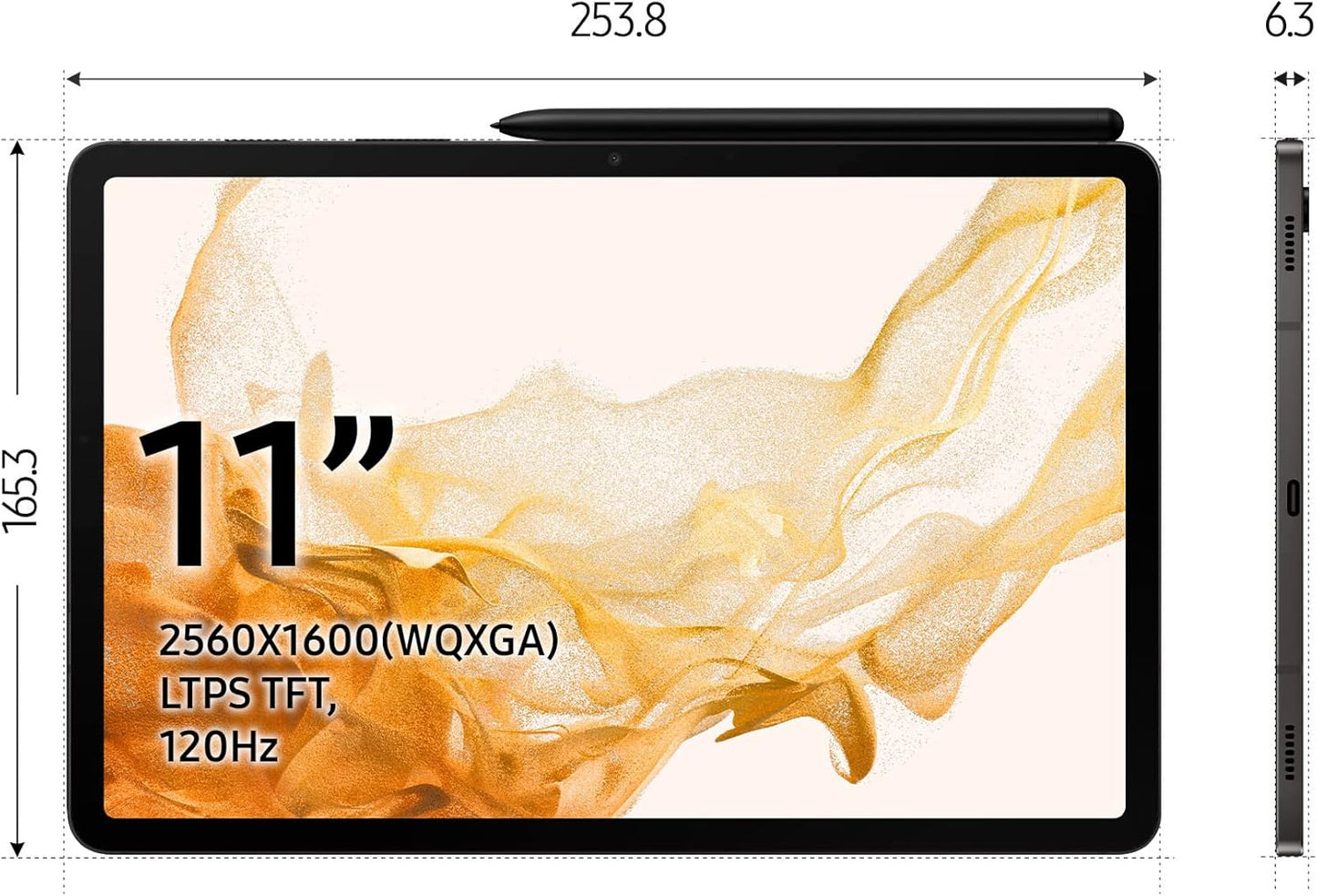 SAMSUNG Galaxy Tab S8 - 11" - 8GB RAM, 256GB - WiFi - S Pen